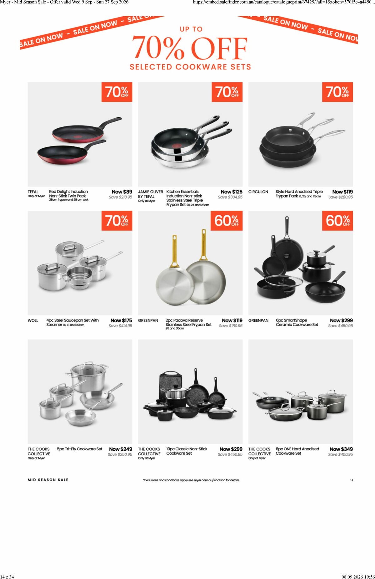 Myer Catalogues from 9 September
