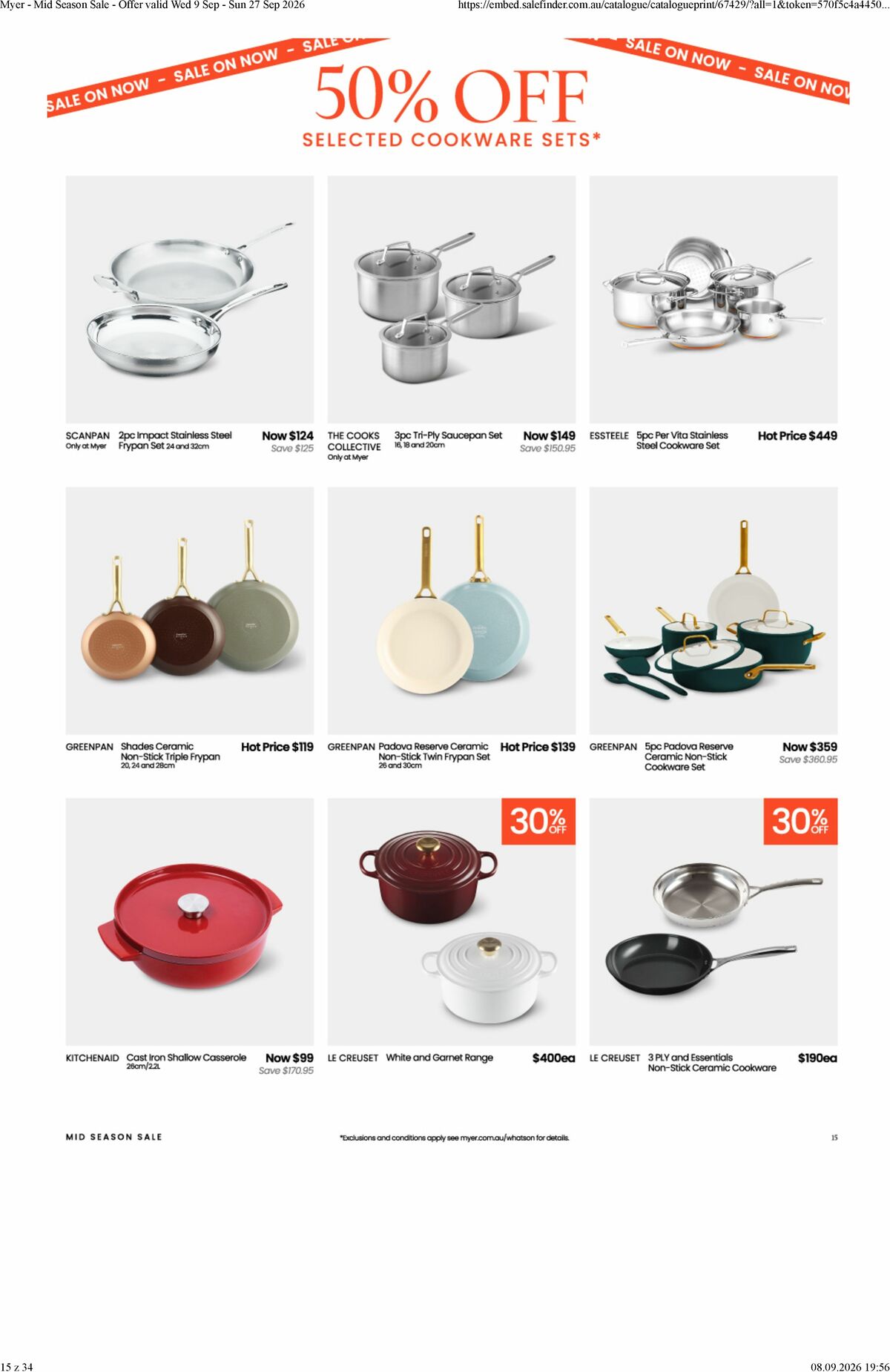 Myer Catalogues from 9 September