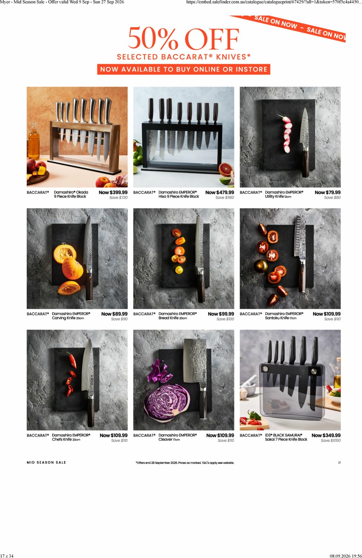 Myer Catalogues from 9 September
