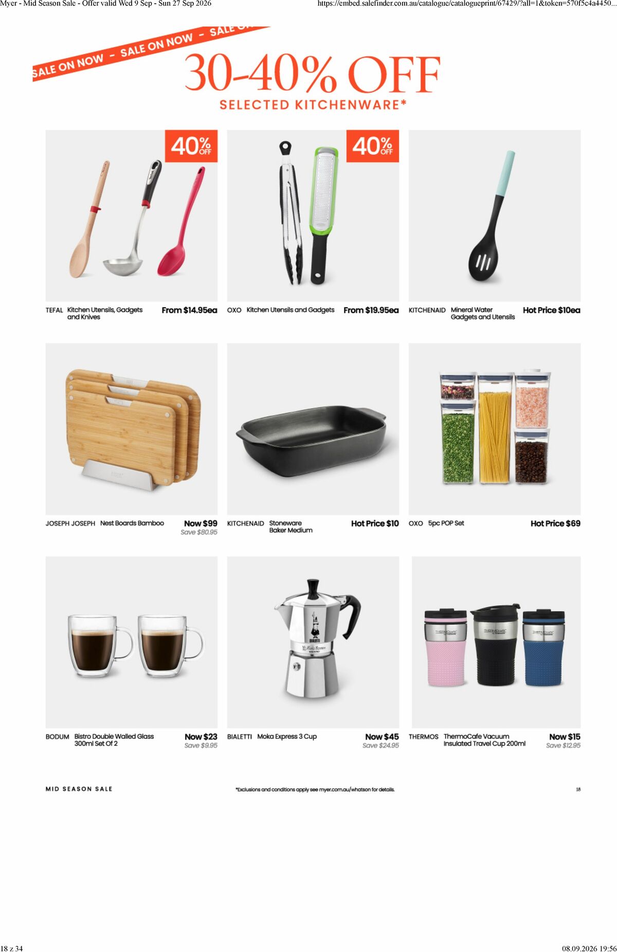 Myer Catalogues from 9 September