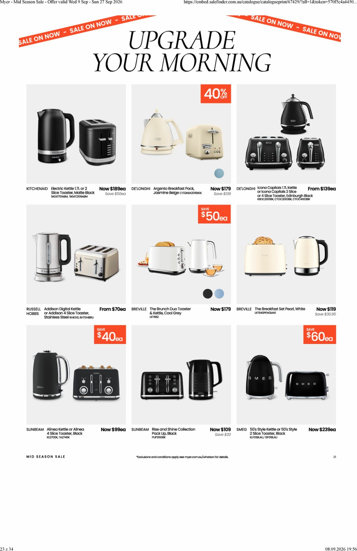 Myer Catalogues from 9 September
