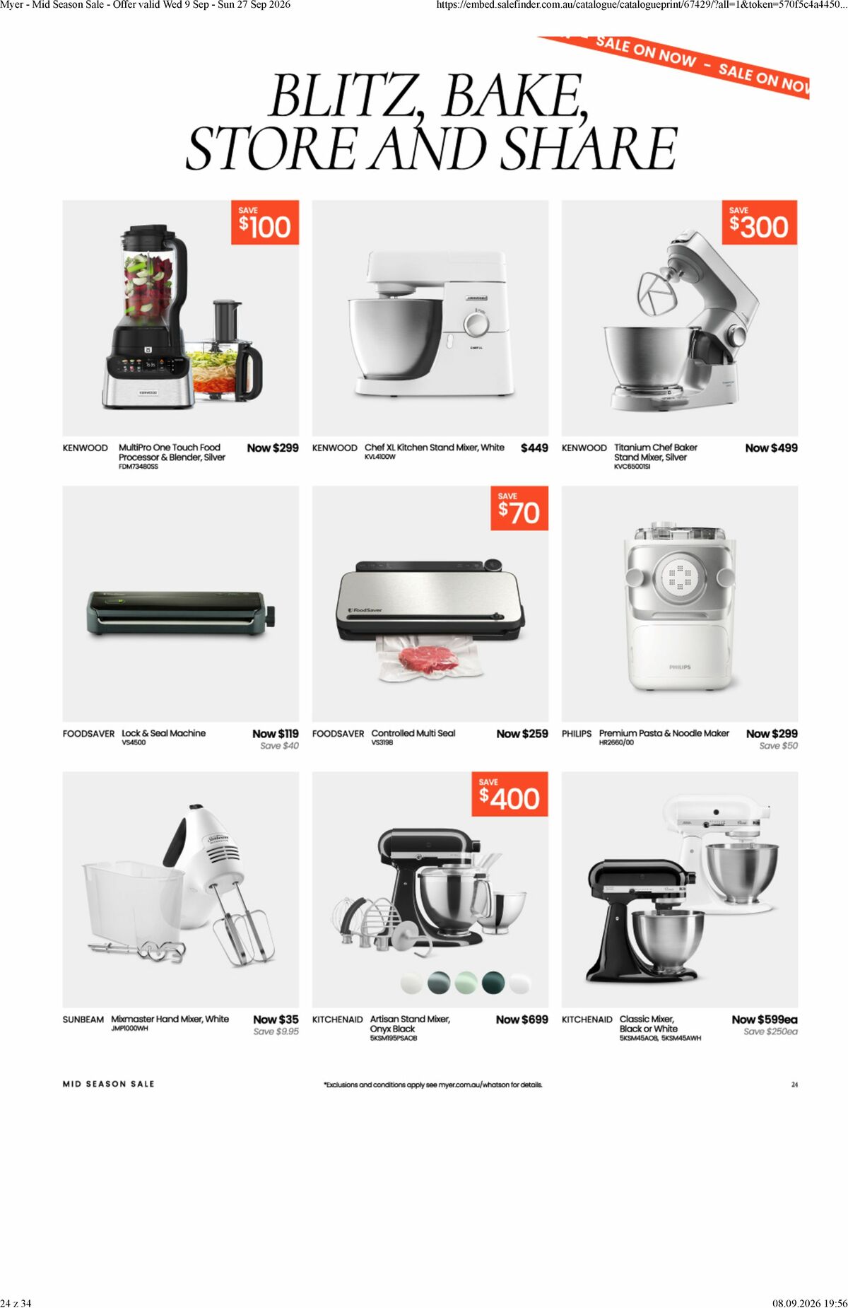 Myer Catalogues from 9 September
