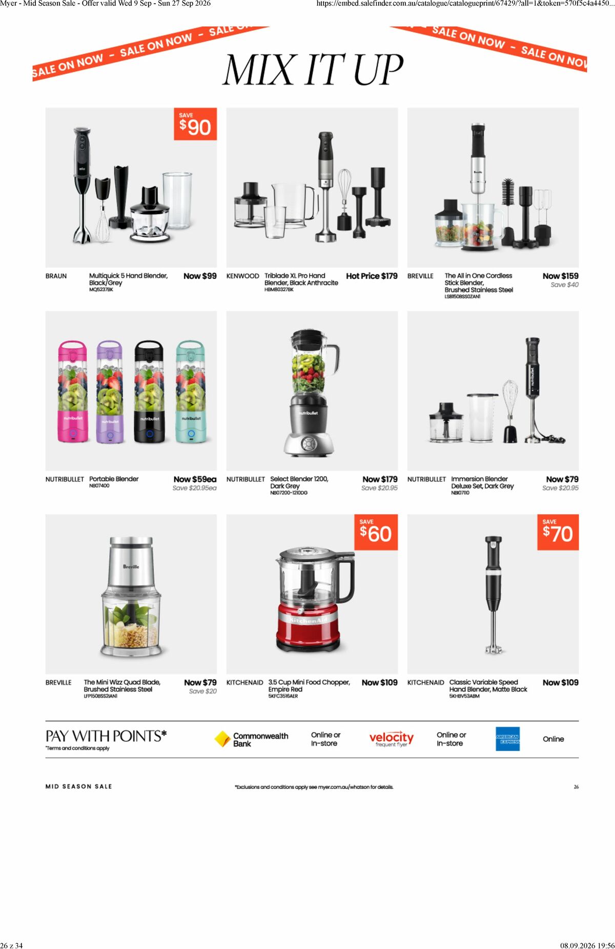 Myer Catalogues from 9 September