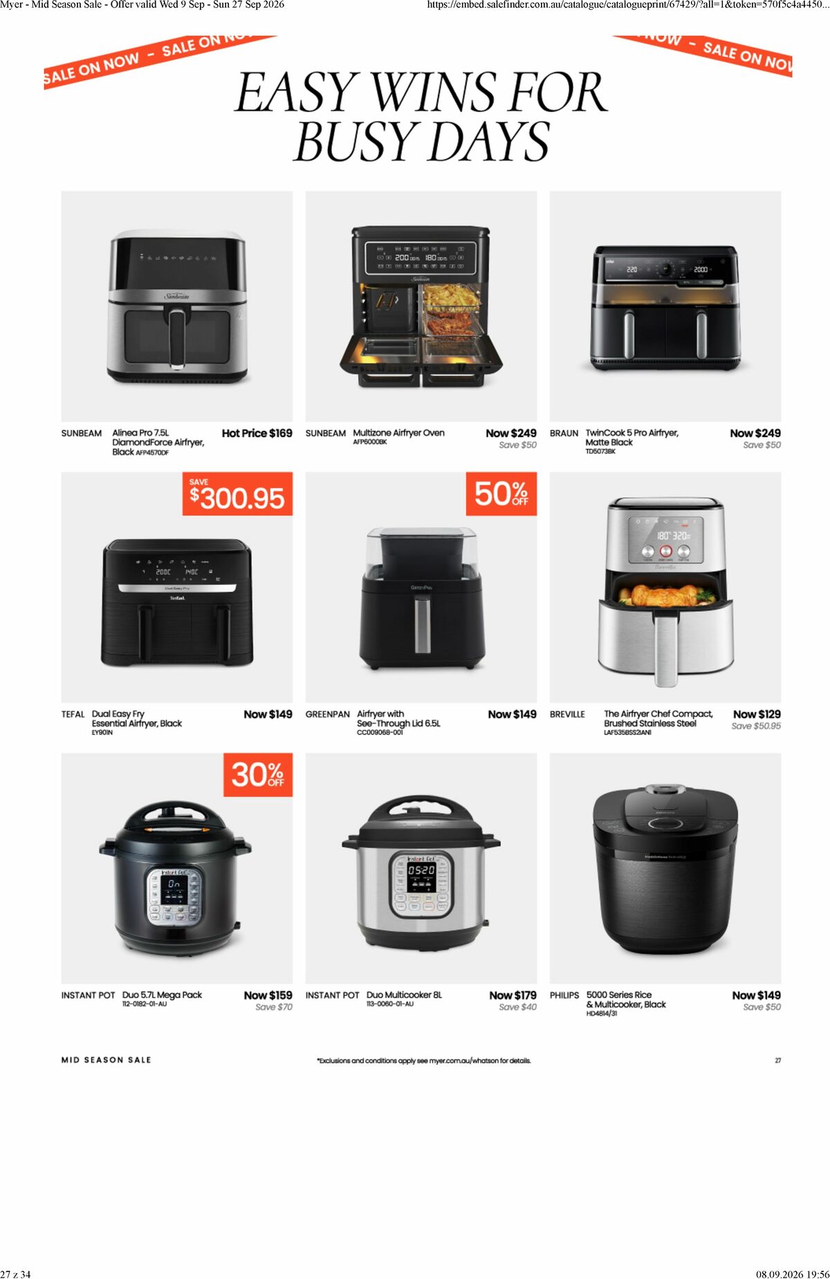 Myer Catalogues from 9 September