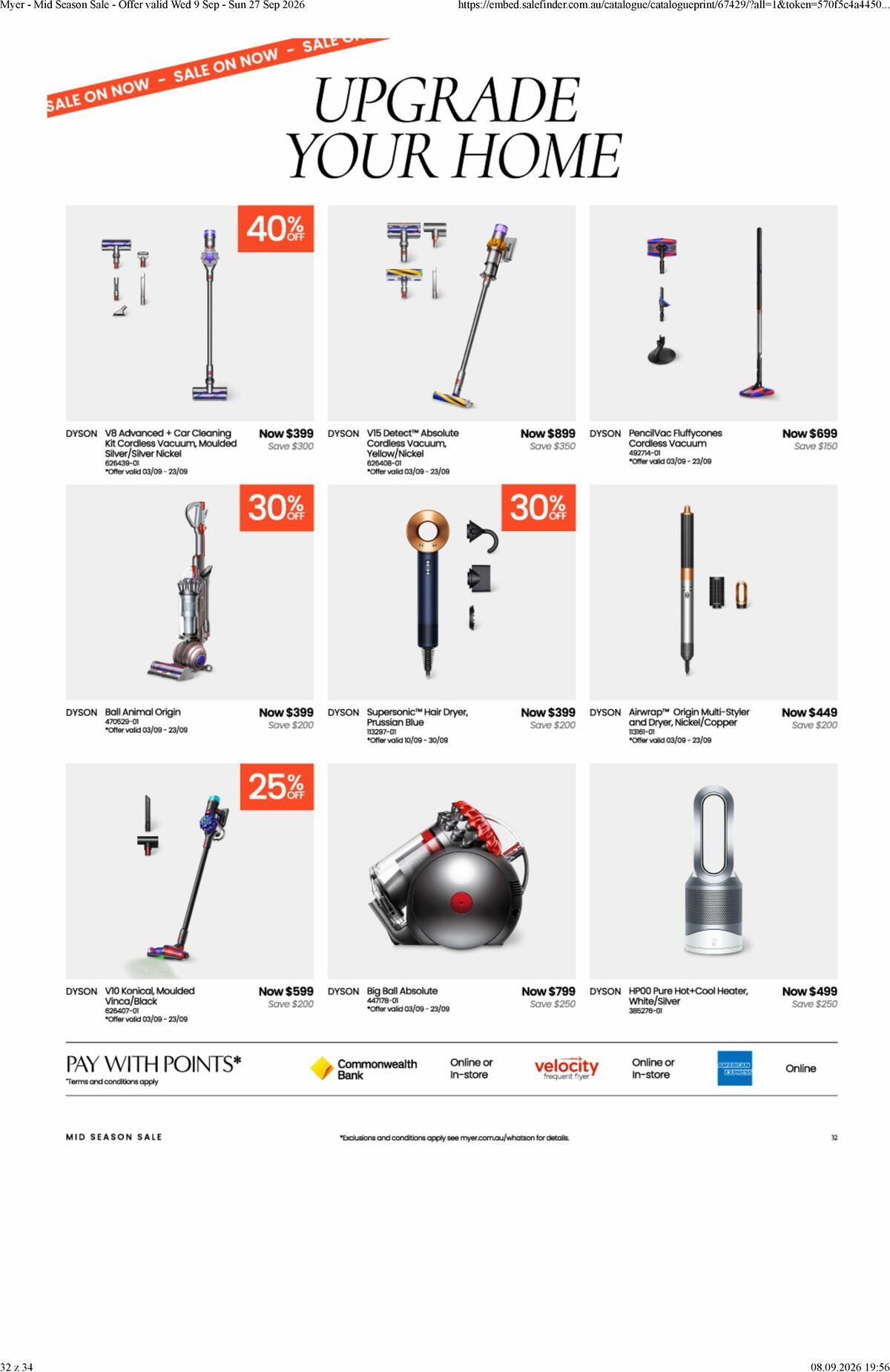 Myer Catalogues from 9 September