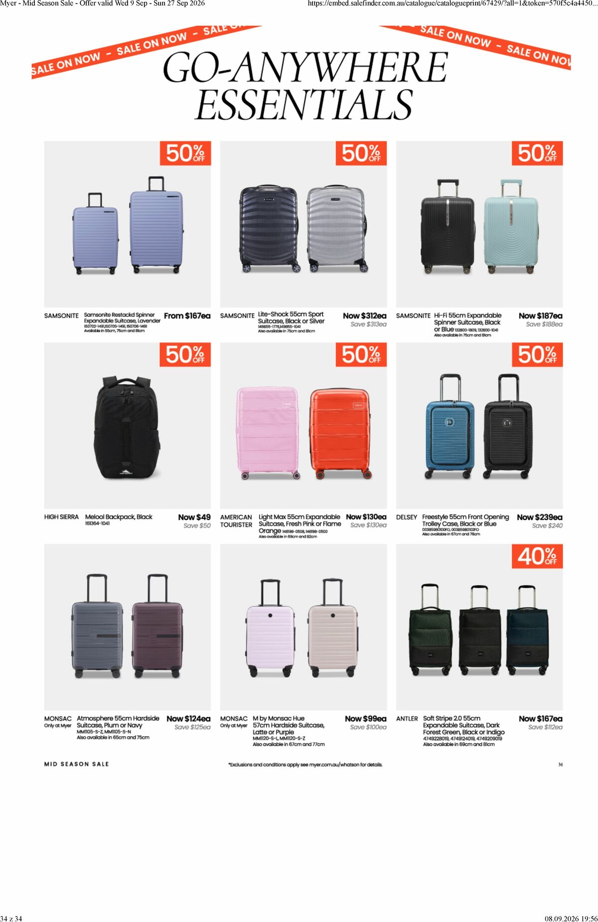 Myer Catalogues from 9 September