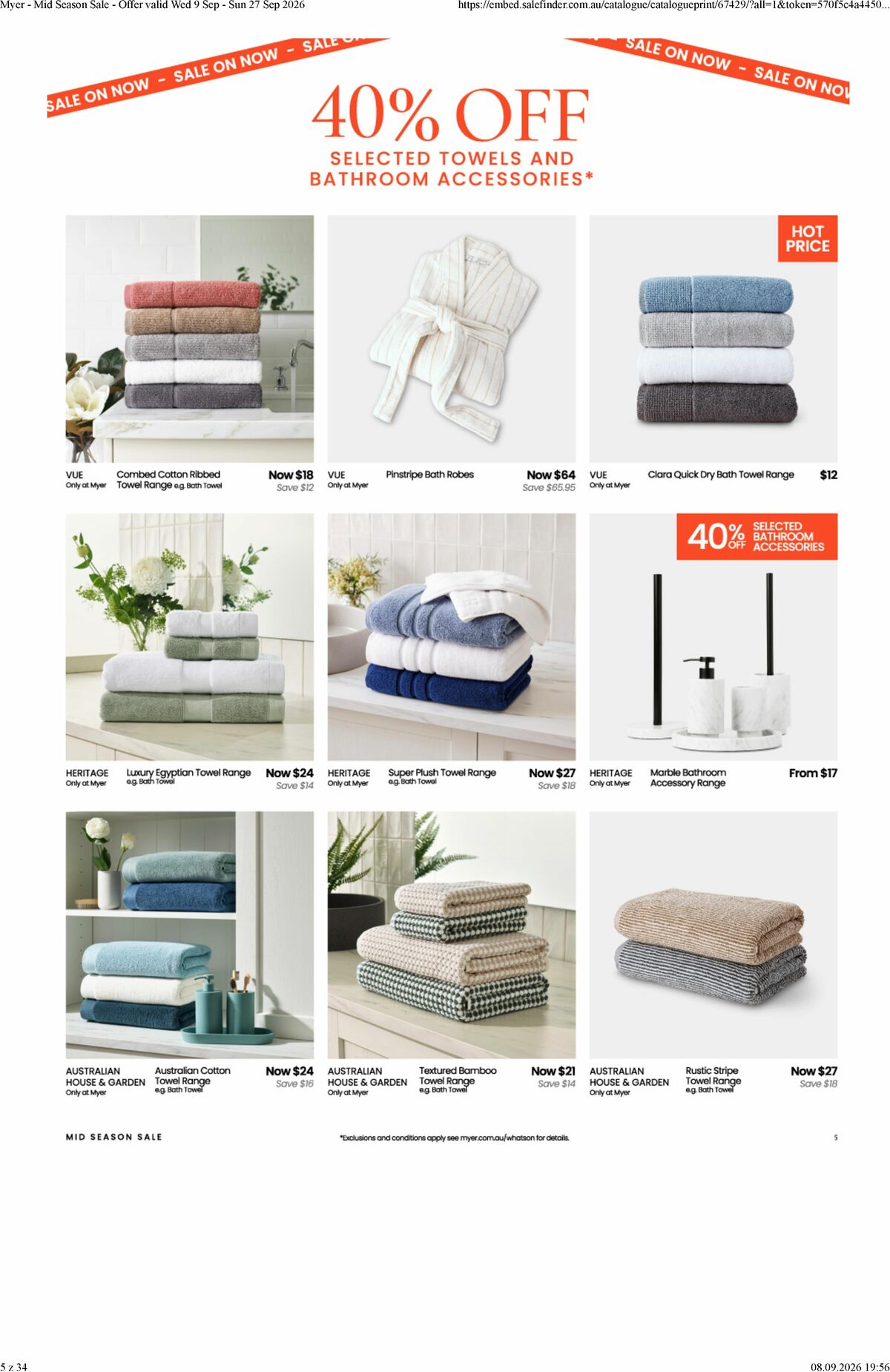 Myer Catalogues from 9 September