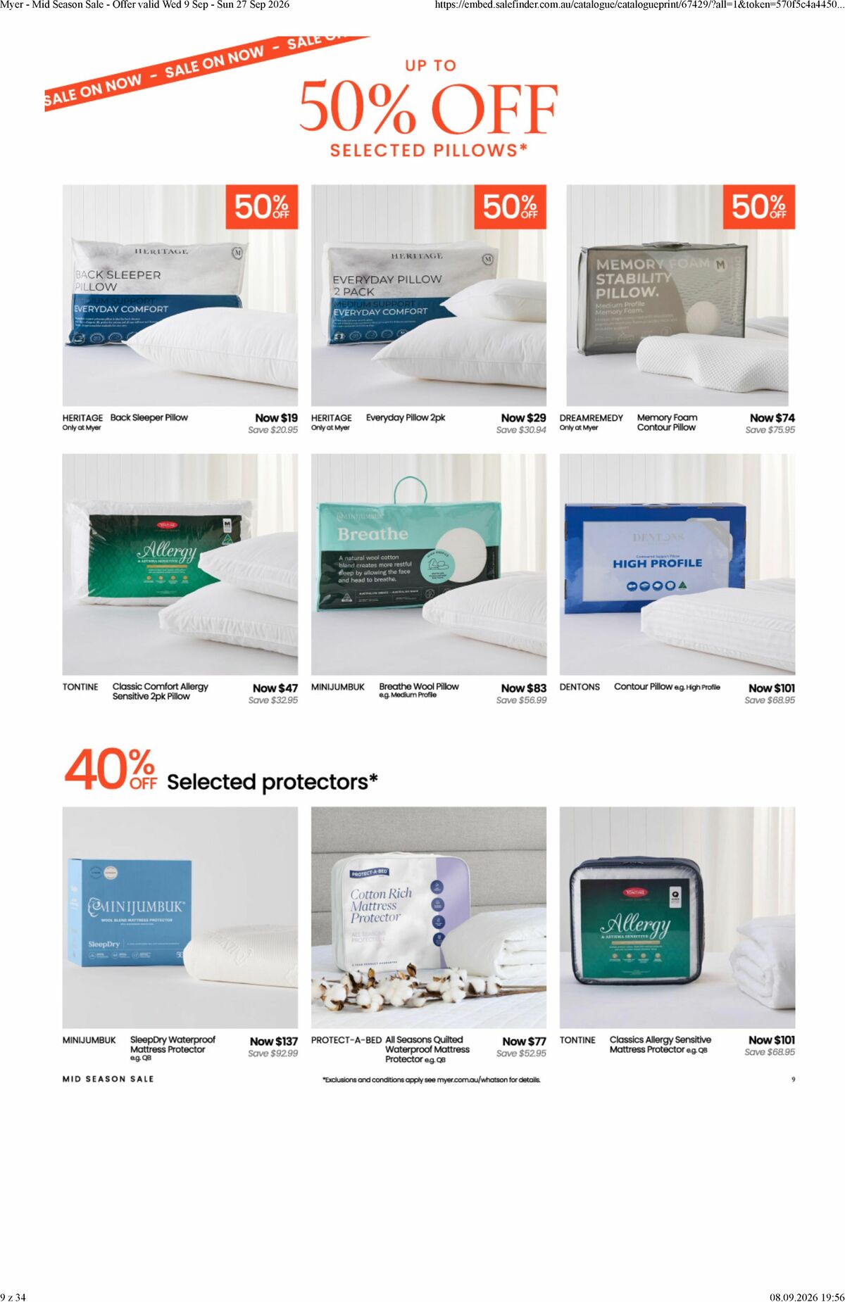Myer Catalogues from 9 September