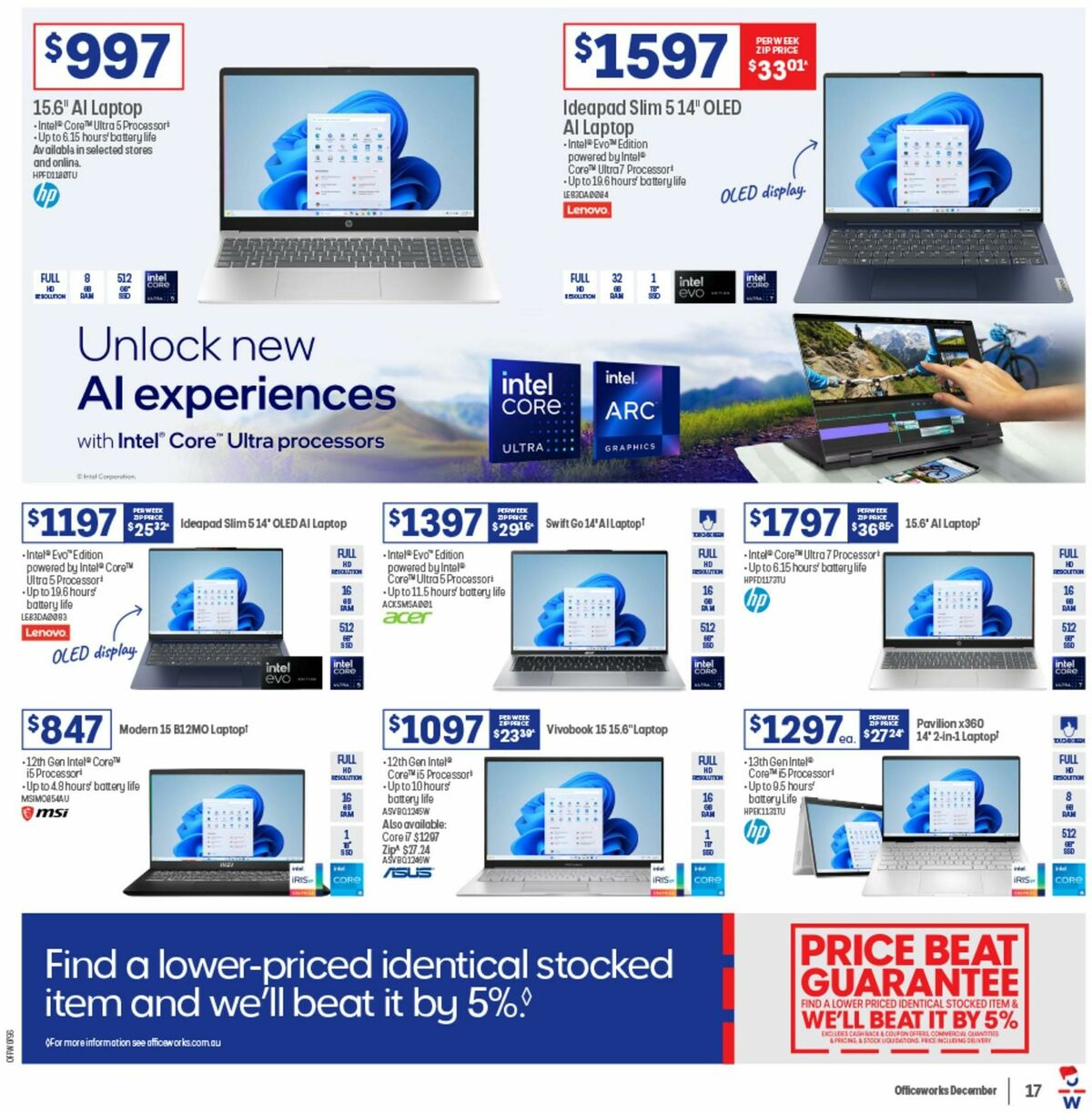 Officeworks We Won't be Beaten on Christmas Gift Prices Catalogues from 5 December