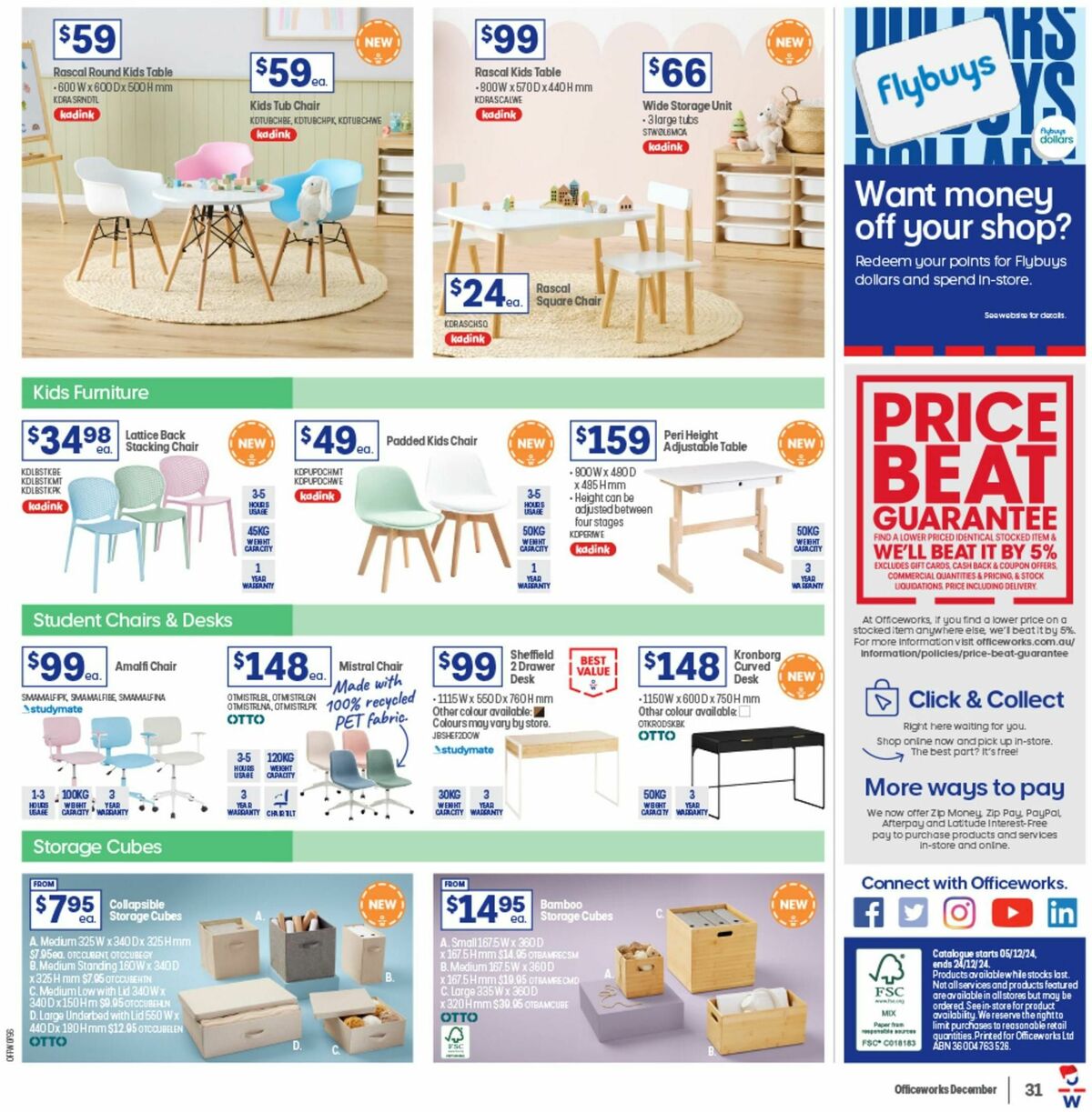 Officeworks We Won't be Beaten on Christmas Gift Prices Catalogues from 5 December