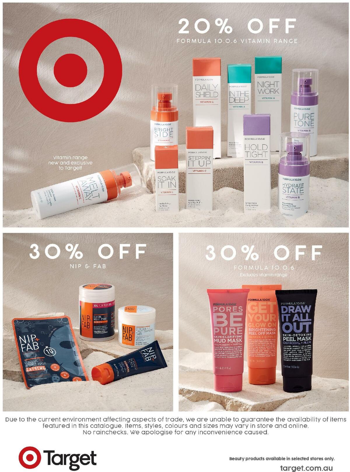 Target Catalogues from 6 August
