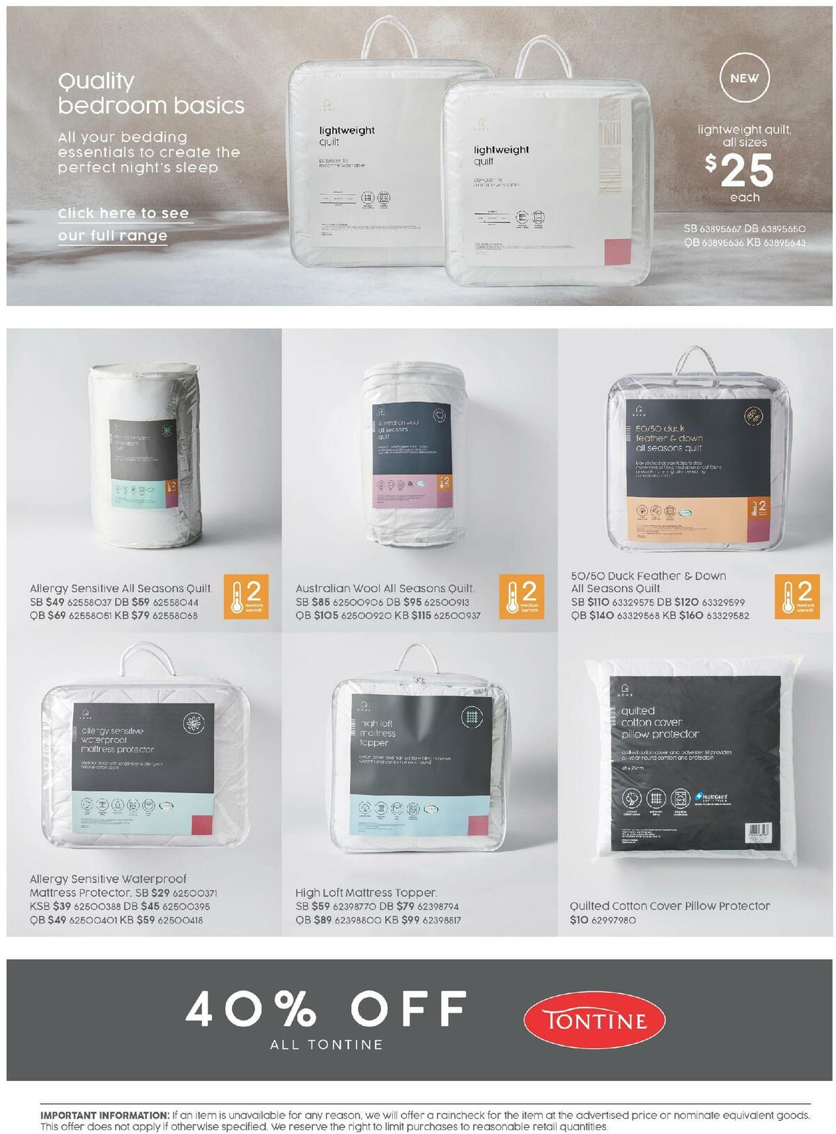 Target Catalogues from 10 September