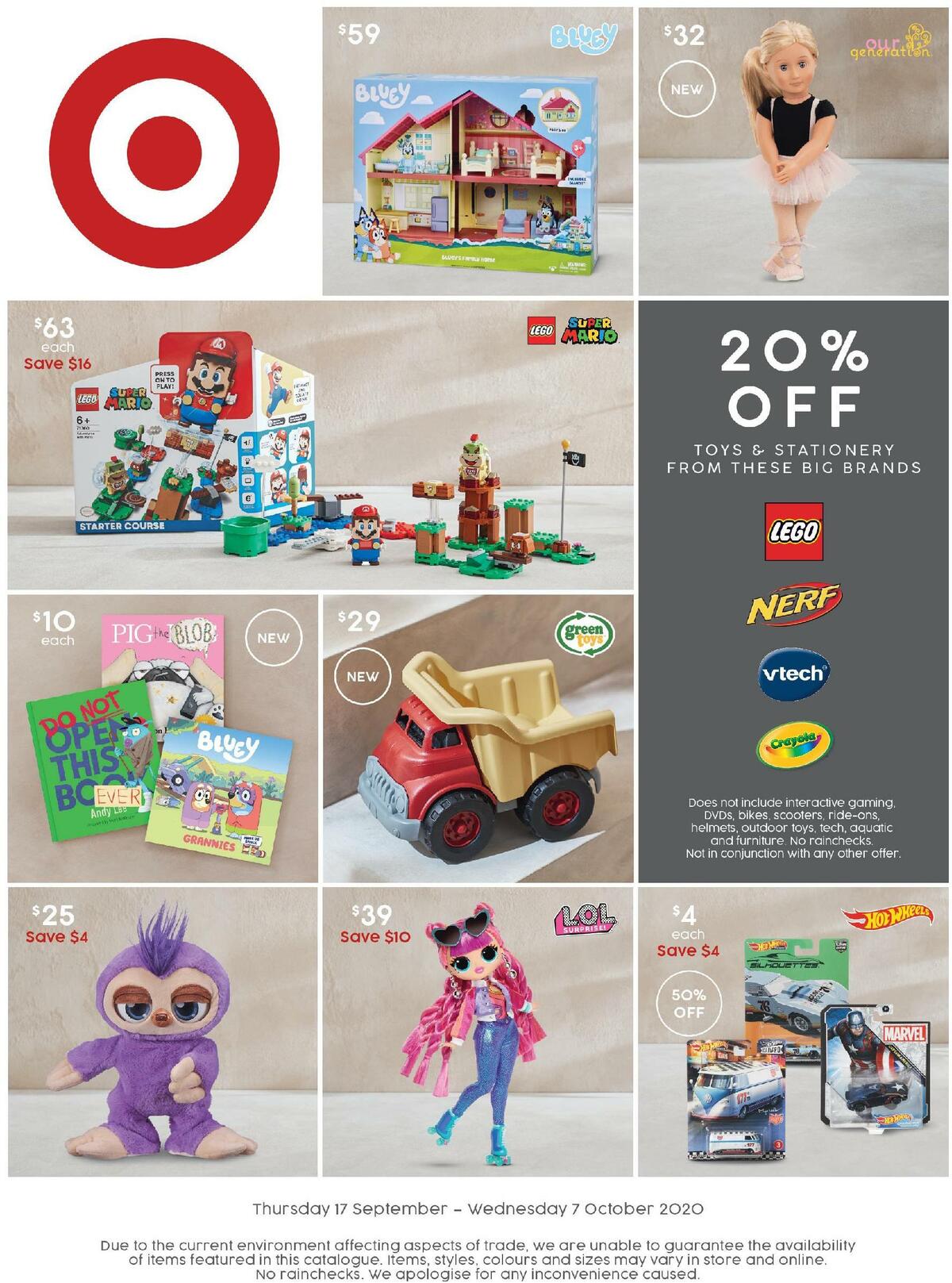 Target Catalogues from 17 September