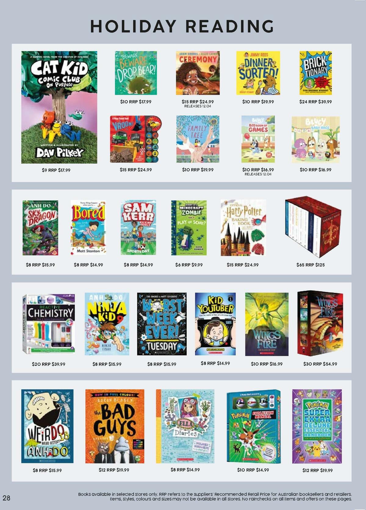 Target Catalogues from 7 April