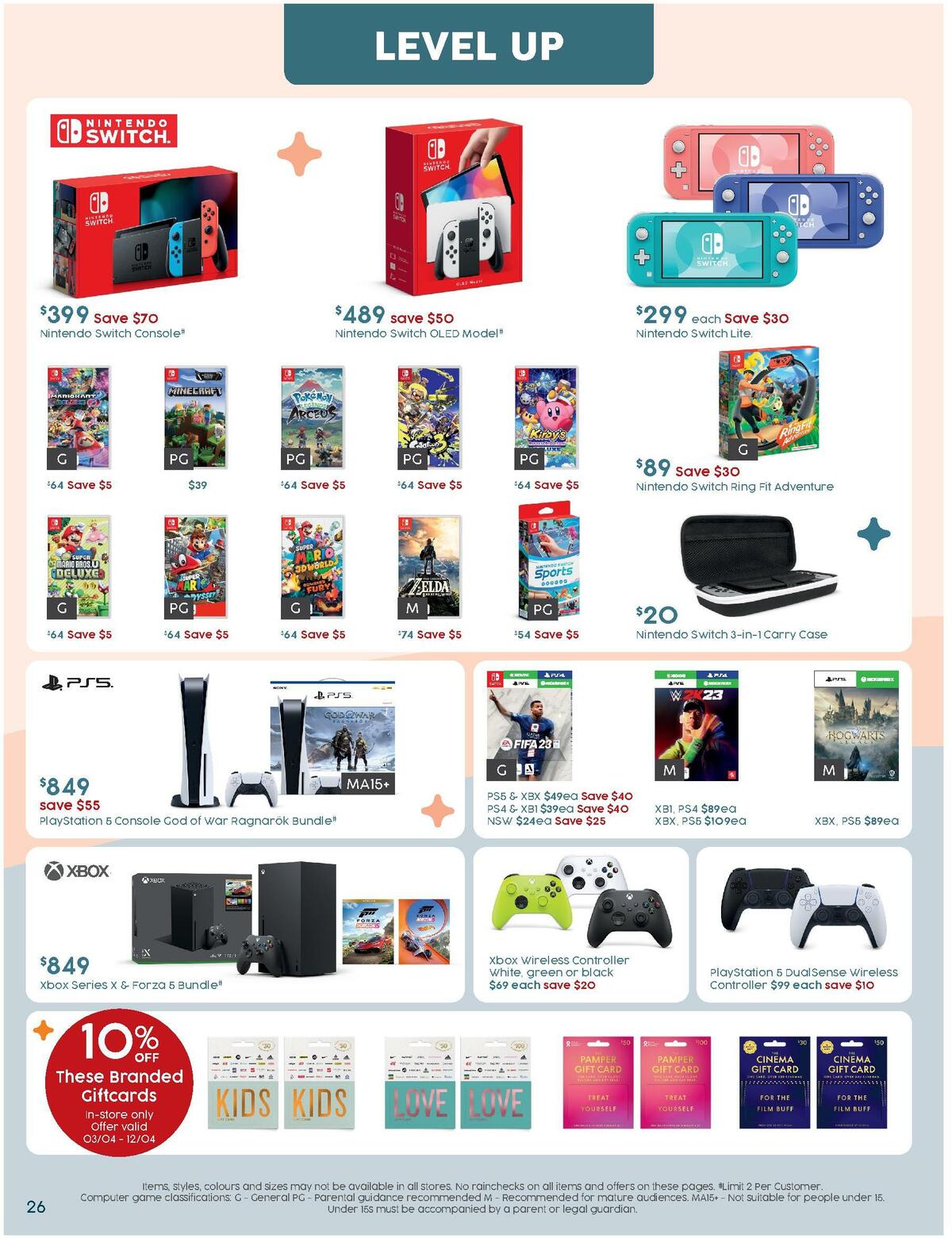 Target Catalogues from 3 April
