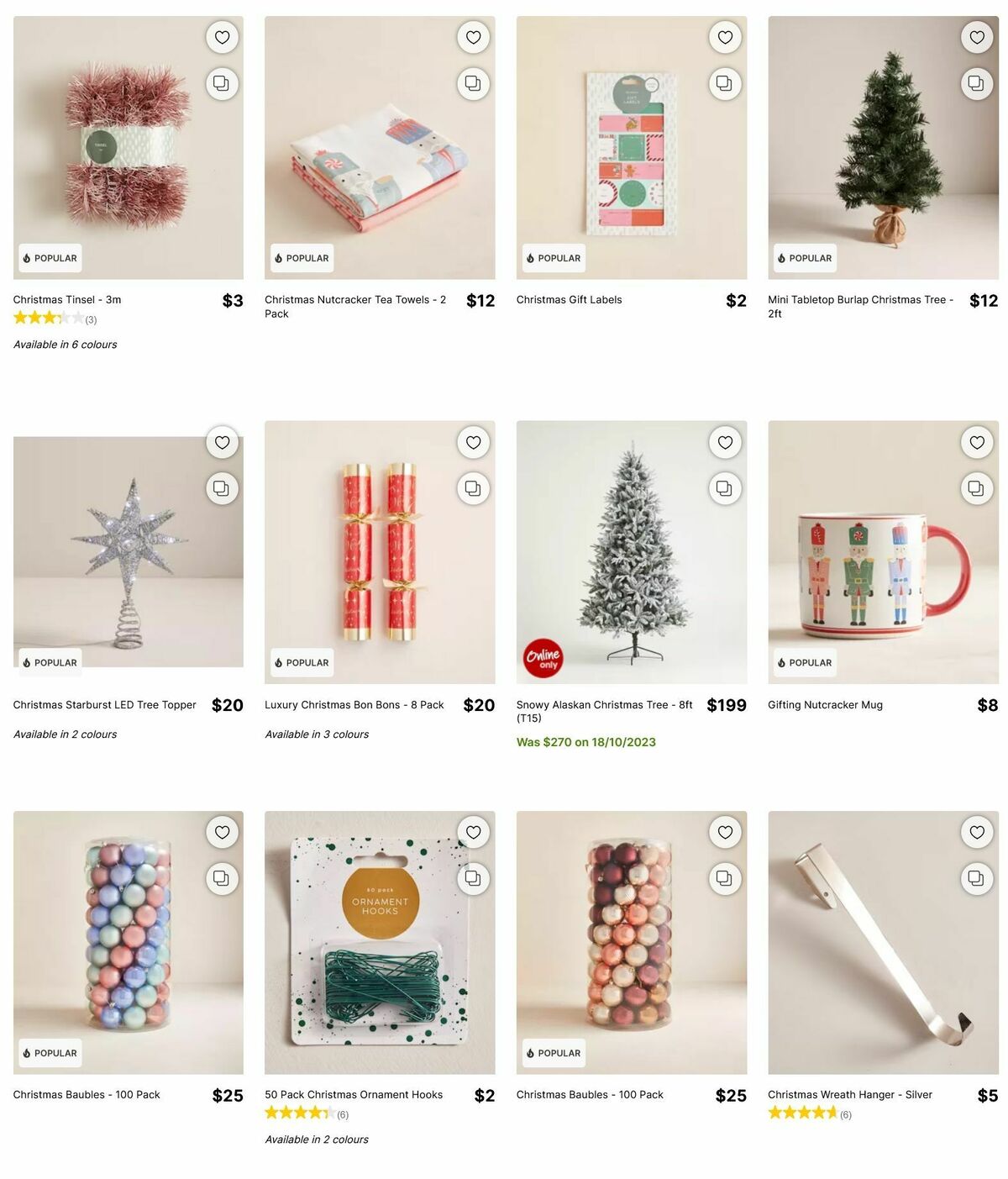 Target Catalogues from 30 November