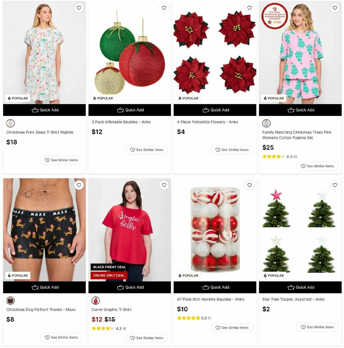 Target Catalogues from 30 November