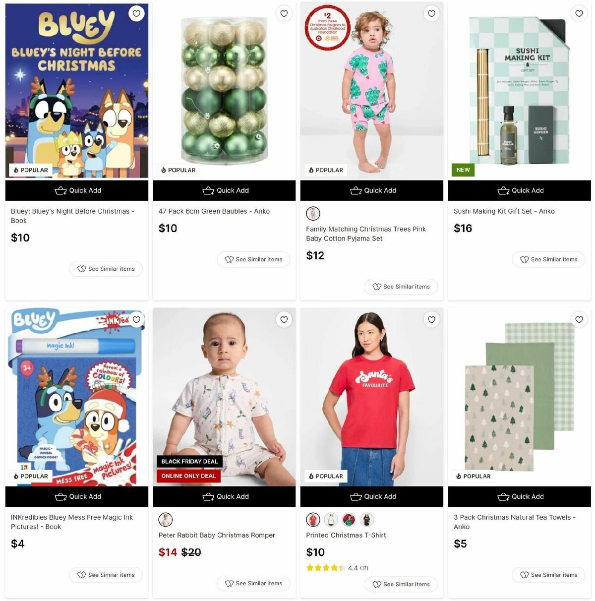 Target Catalogues from 30 November