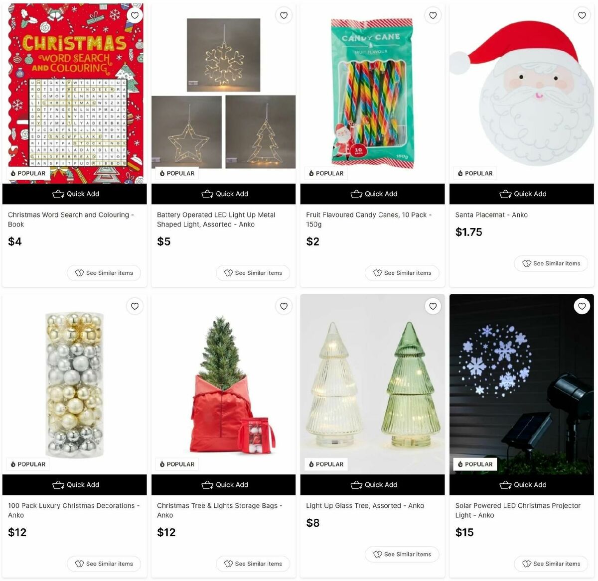 Target Catalogues from 30 November