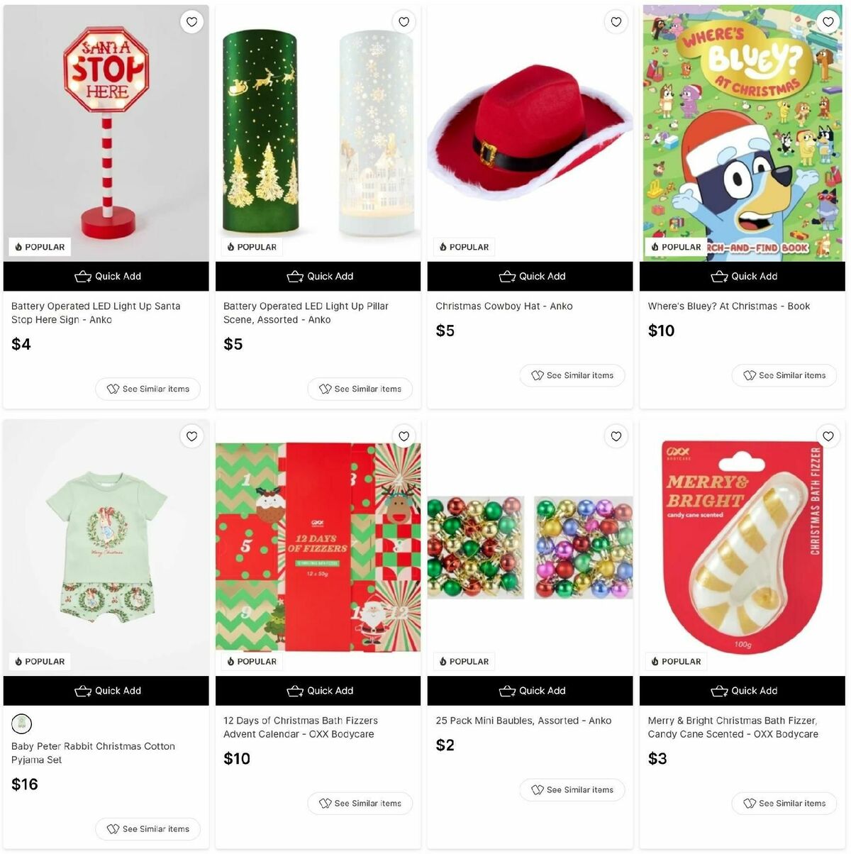 Target Catalogues from 30 November