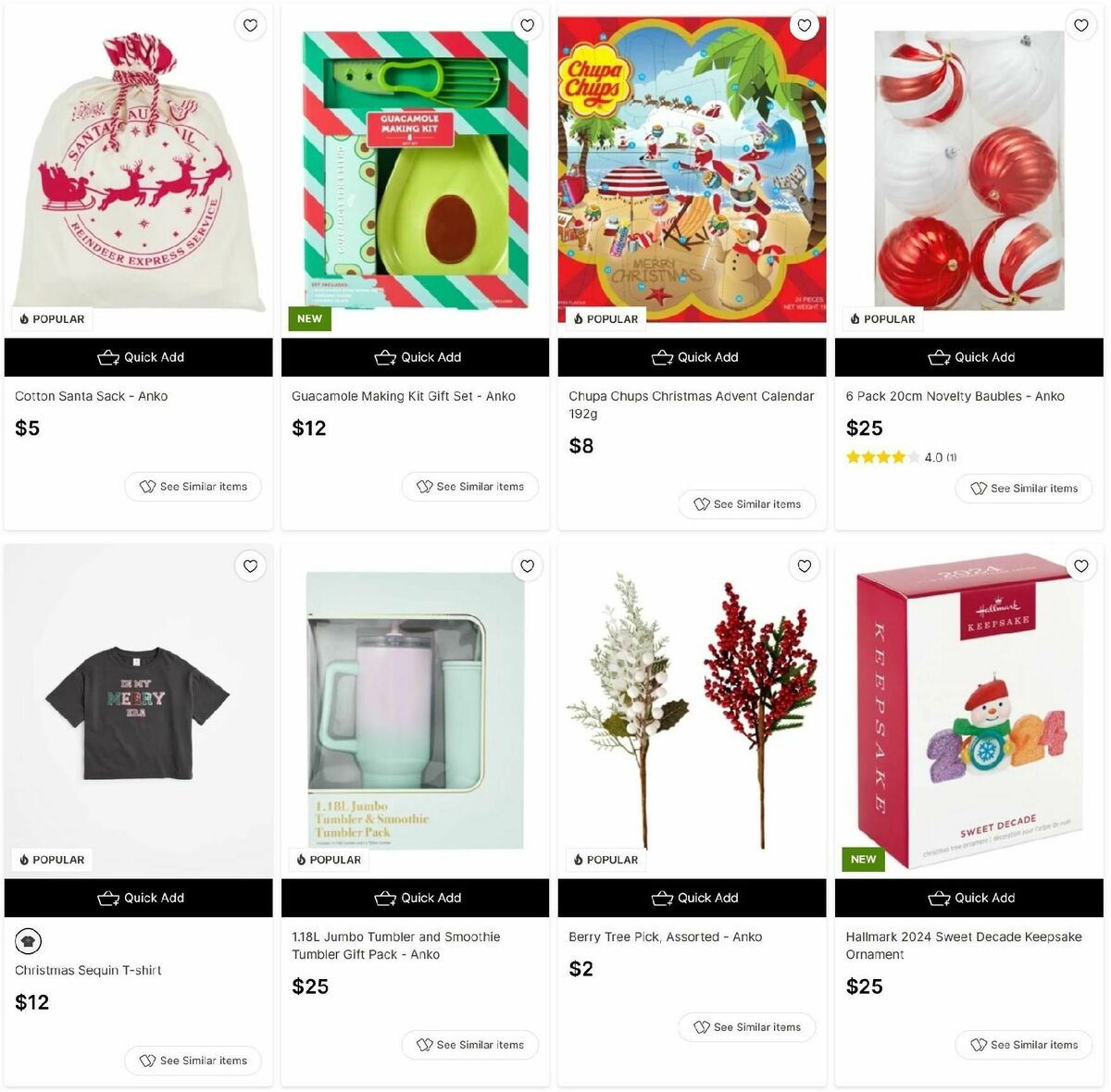 Target Catalogues from 30 November