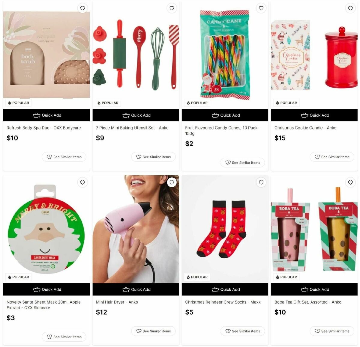 Target Catalogues from 9 December
