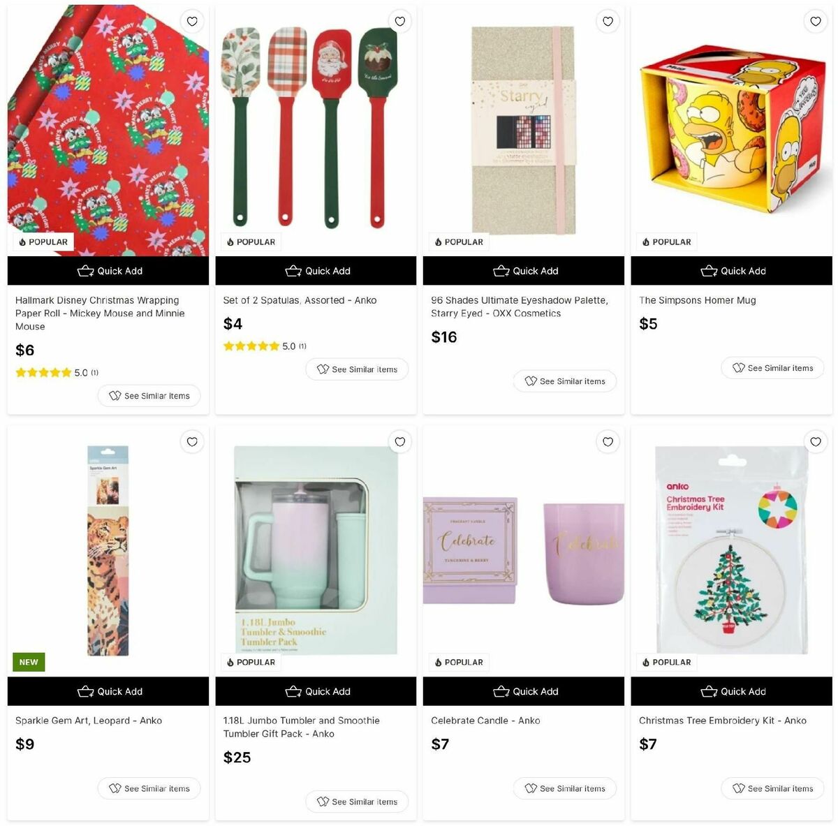 Target Catalogues from 9 December