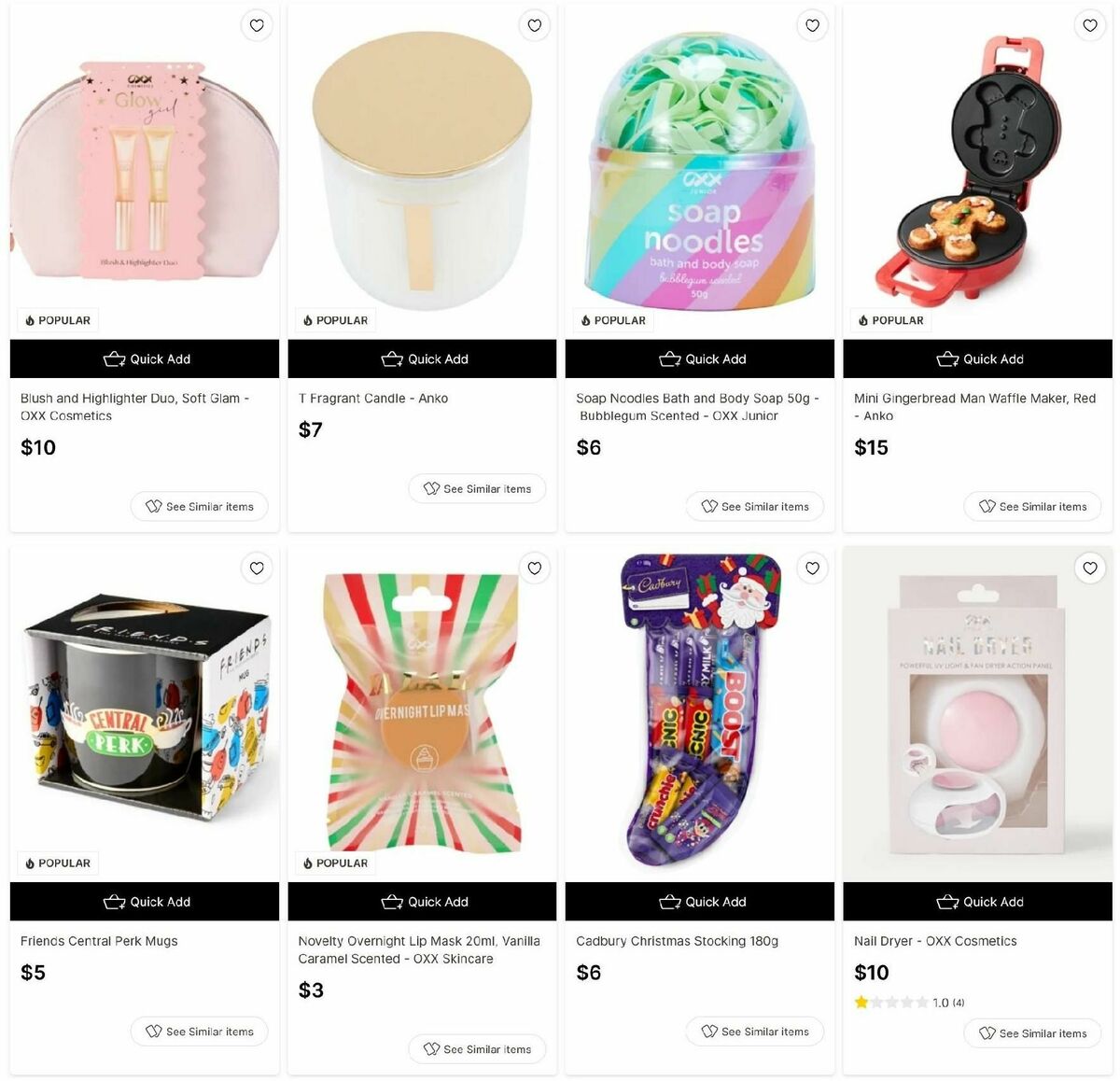 Target Catalogues from 9 December