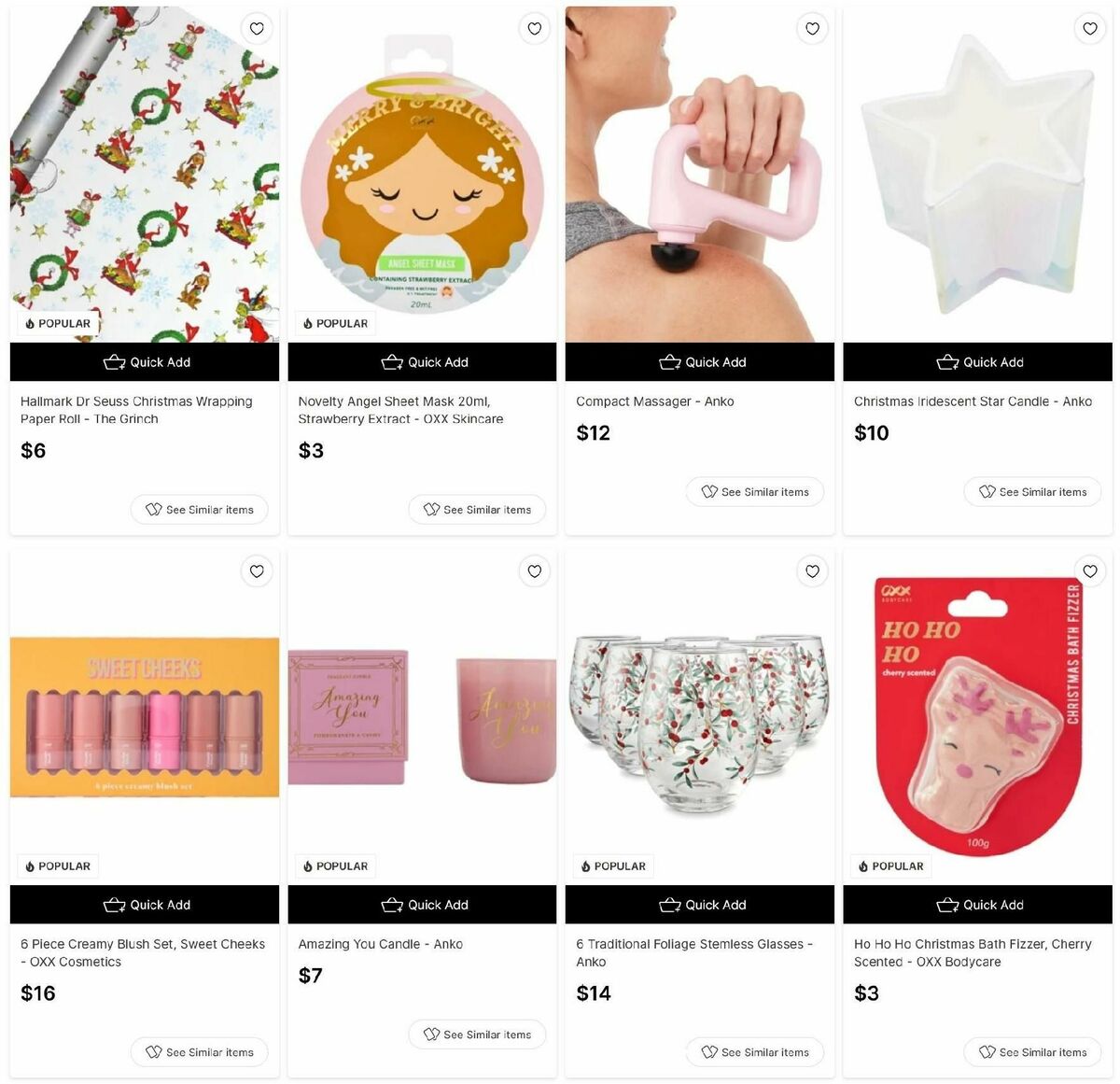 Target Catalogues from 9 December