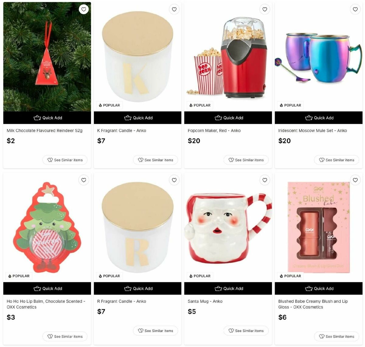 Target Catalogues from 9 December