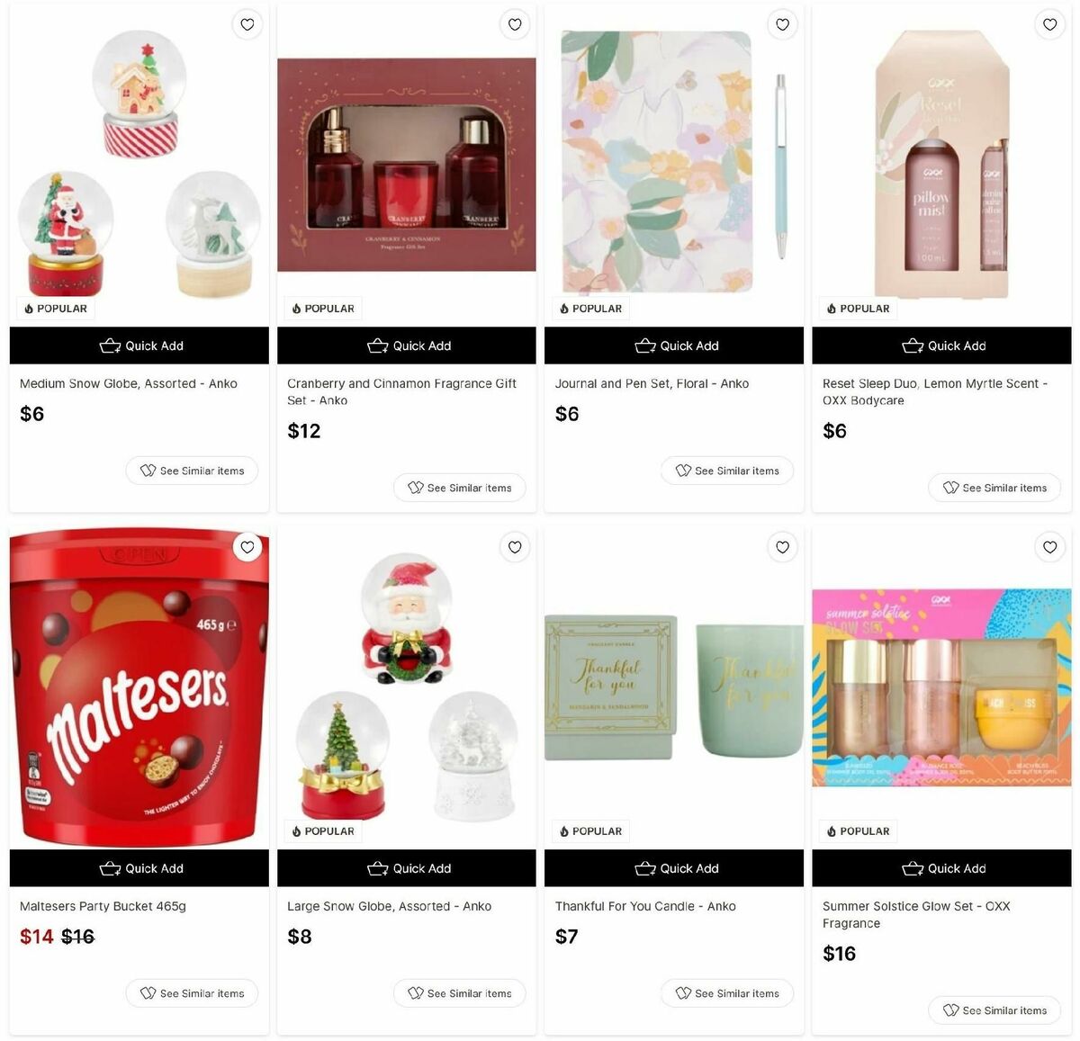 Target Catalogues from 9 December