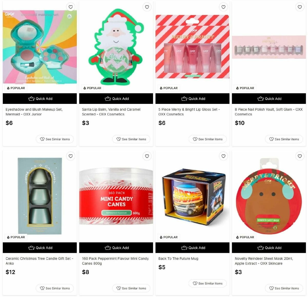 Target Catalogues from 9 December