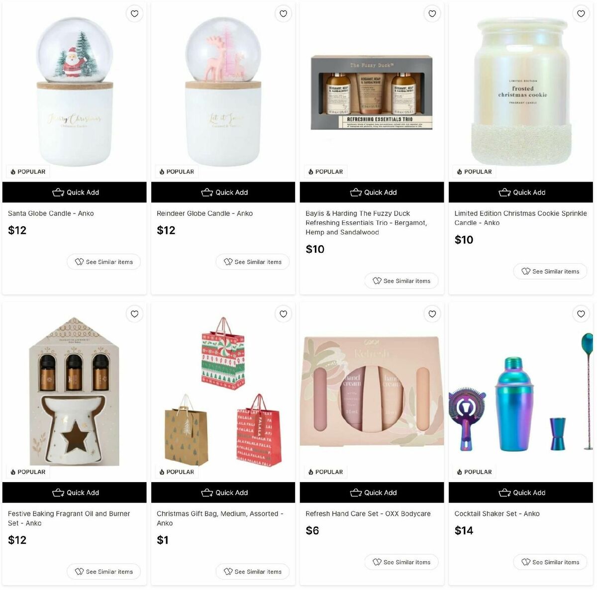 Target Catalogues from 9 December