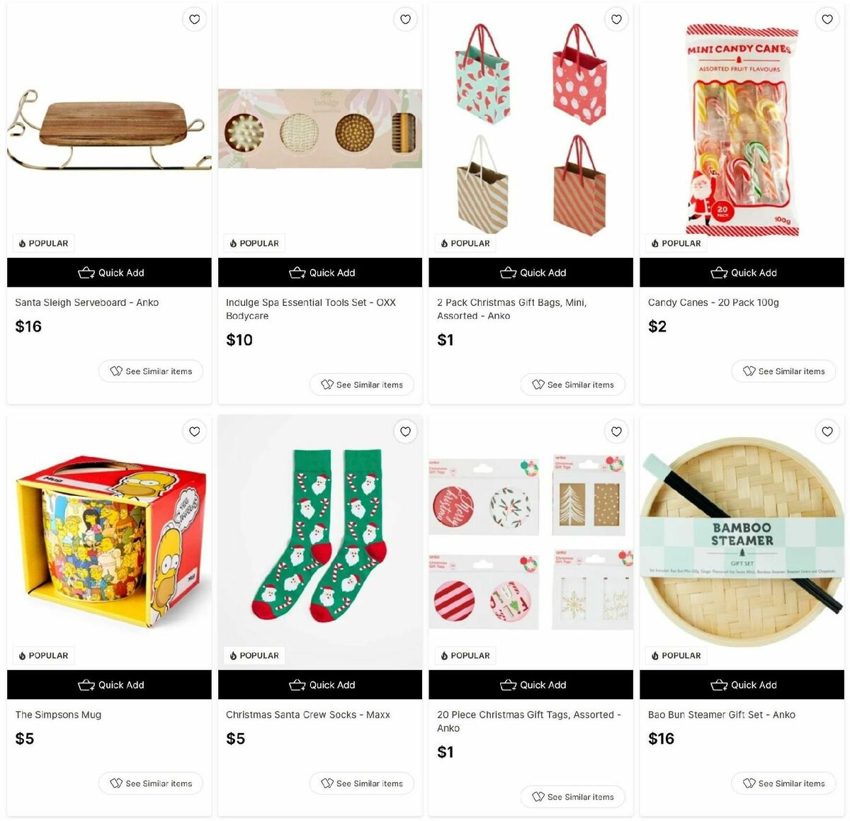 Target Catalogues from 9 December