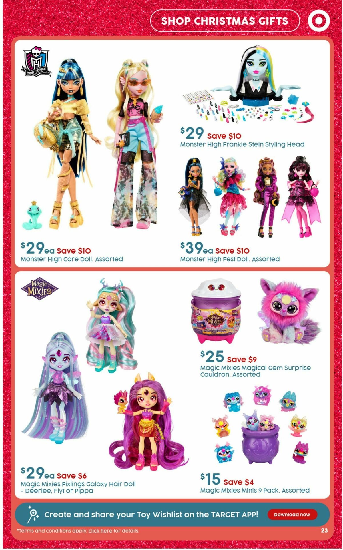 Target Catalogues from 12 December