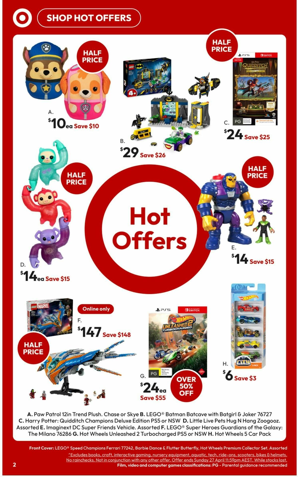 Target Catalogues from 3 April