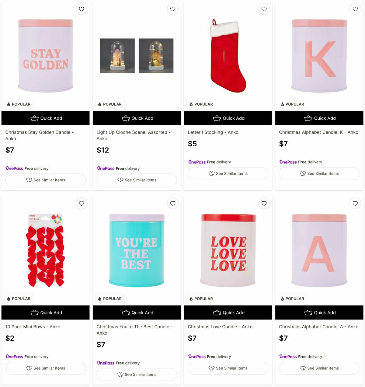 Target Catalogues from 24 November