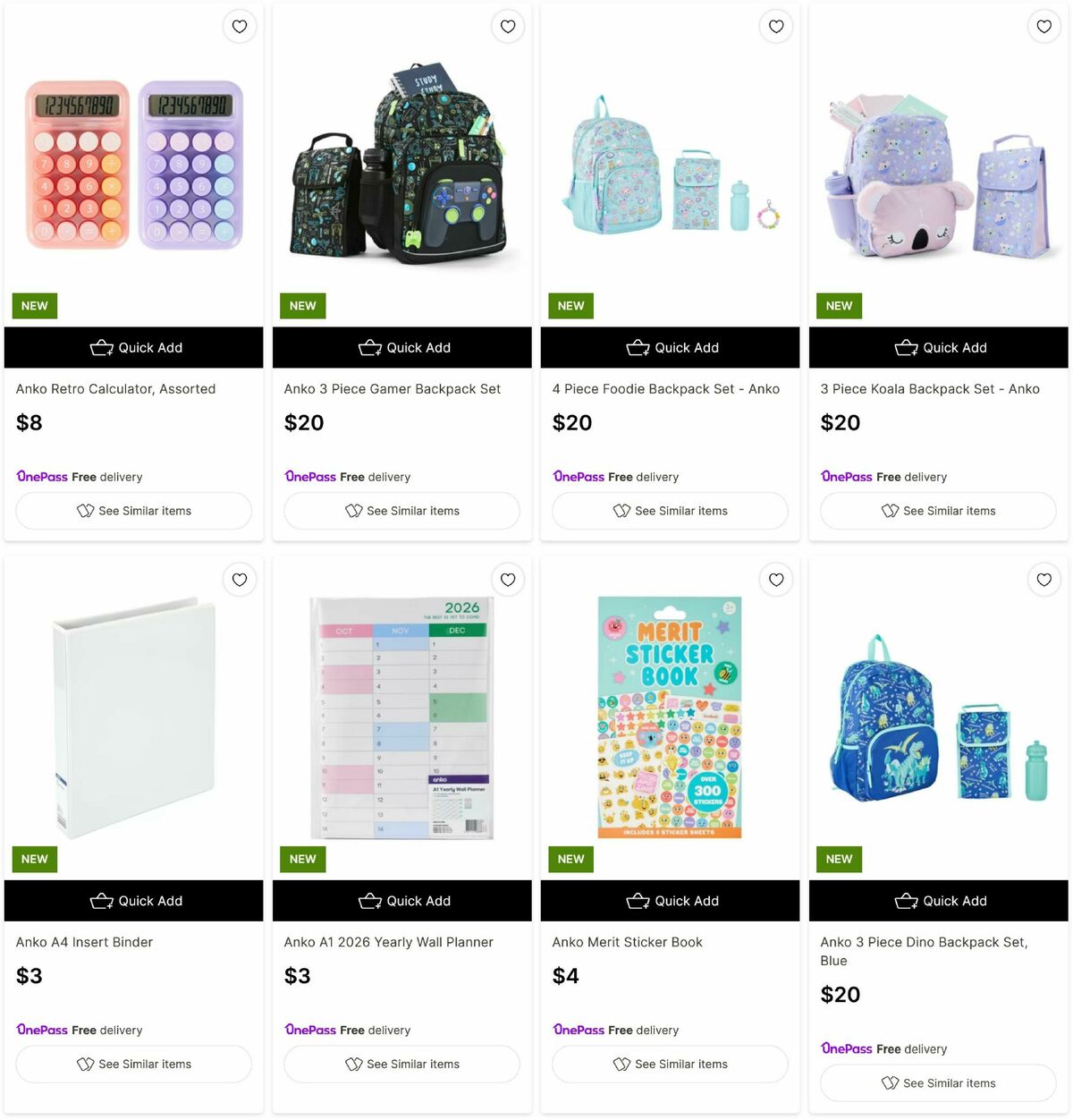 Target Catalogues from 5 January