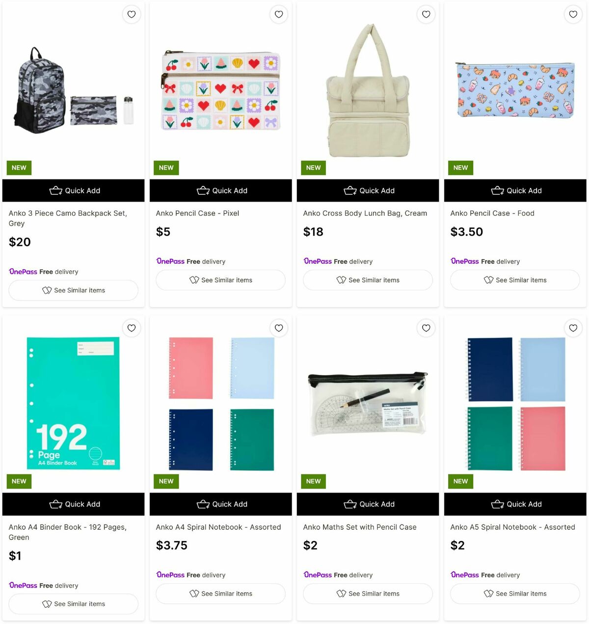 Target Catalogues from 5 January