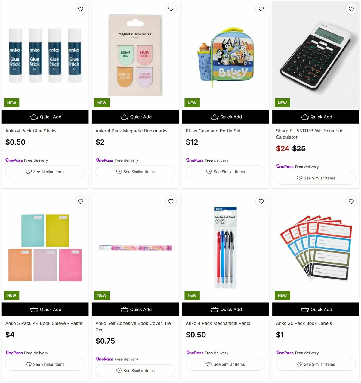 Target Catalogues from 5 January