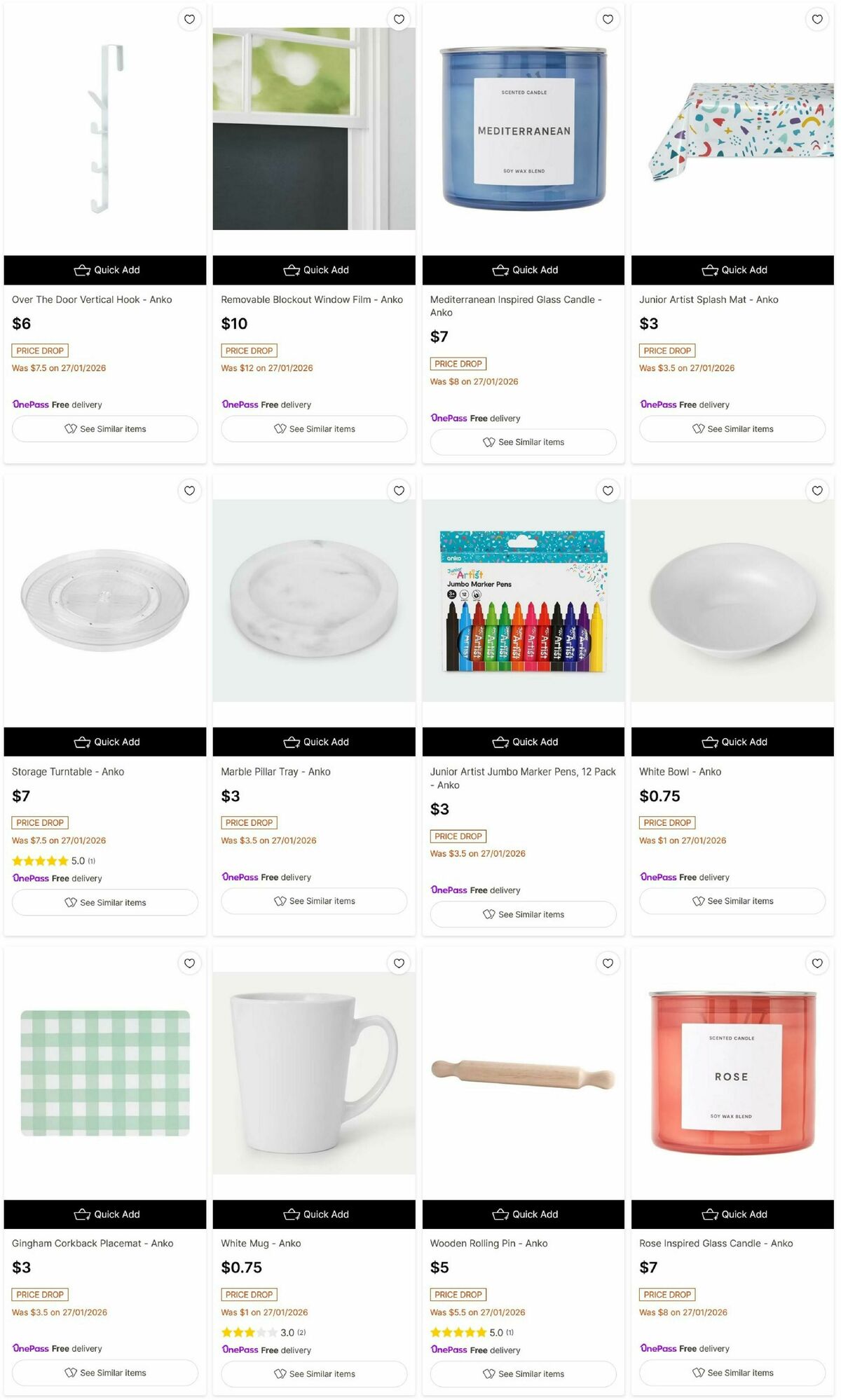 Target Catalogues from 11 February