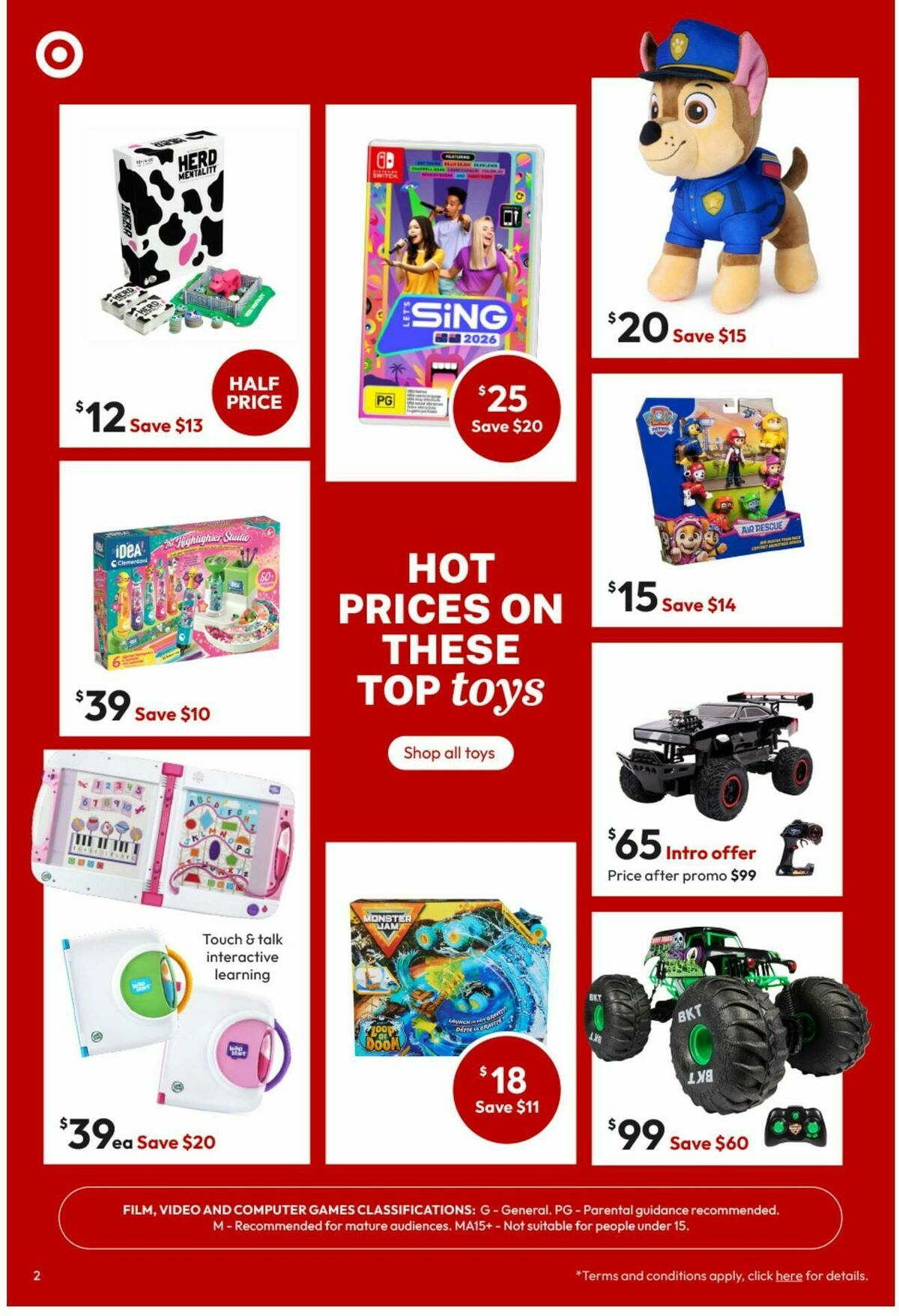 Target Catalogues from 2 April
