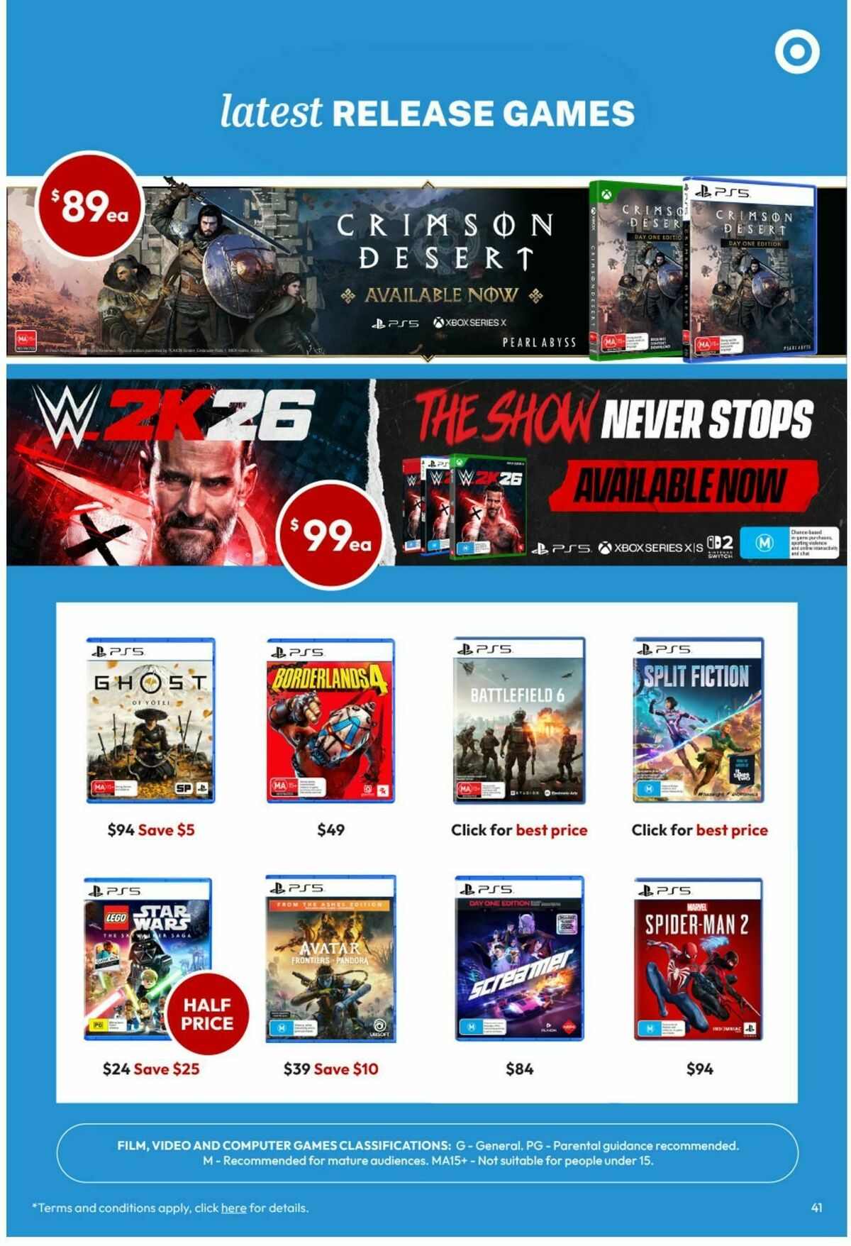 Target Catalogues from 2 April