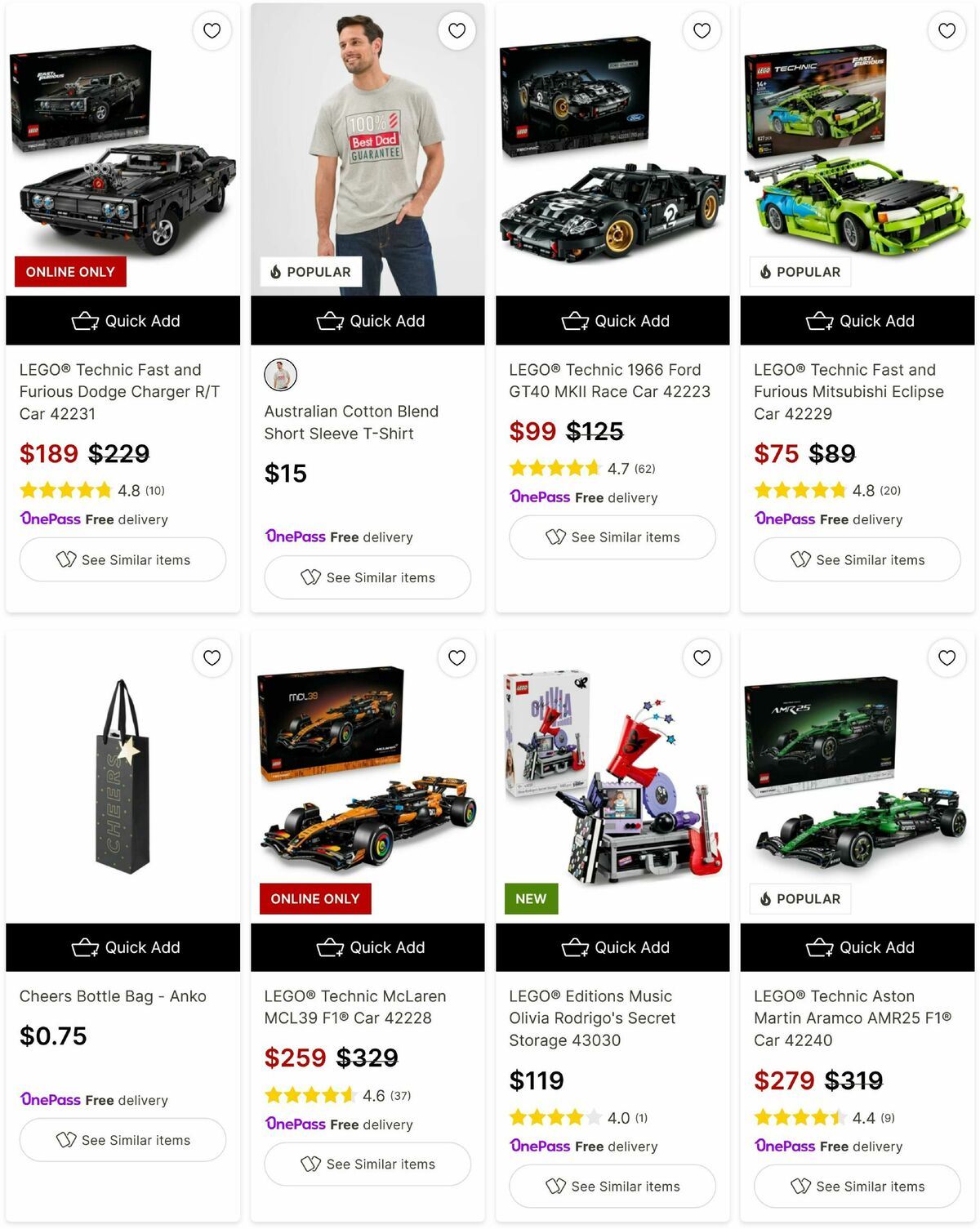 Target Catalogues from 25 August
