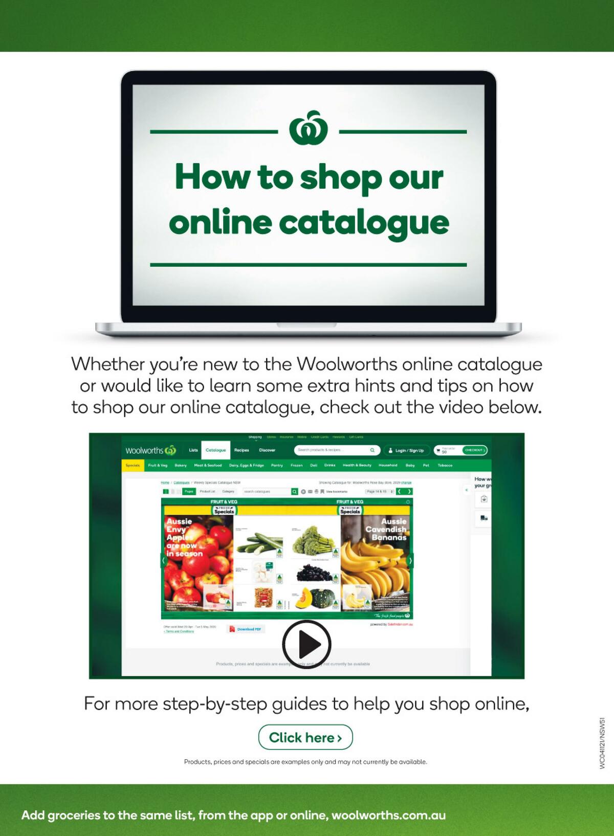 Woolworths Catalogues from 4 November