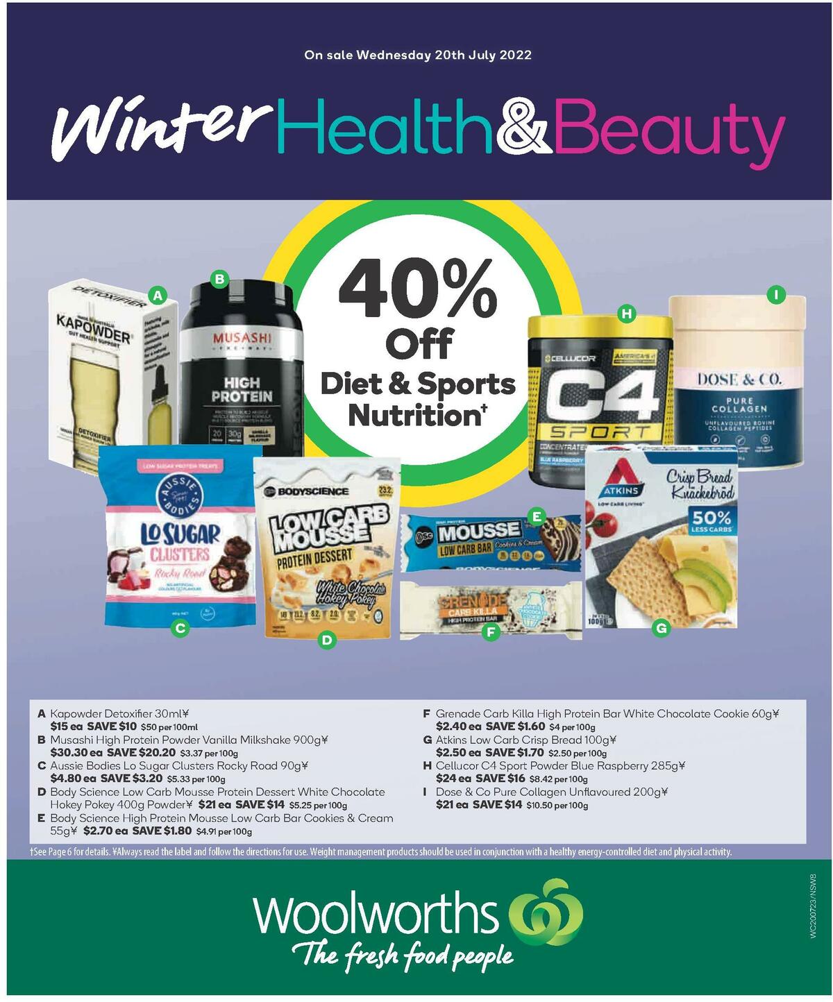 Woolworths Health & Beauty Catalogues from 20 July