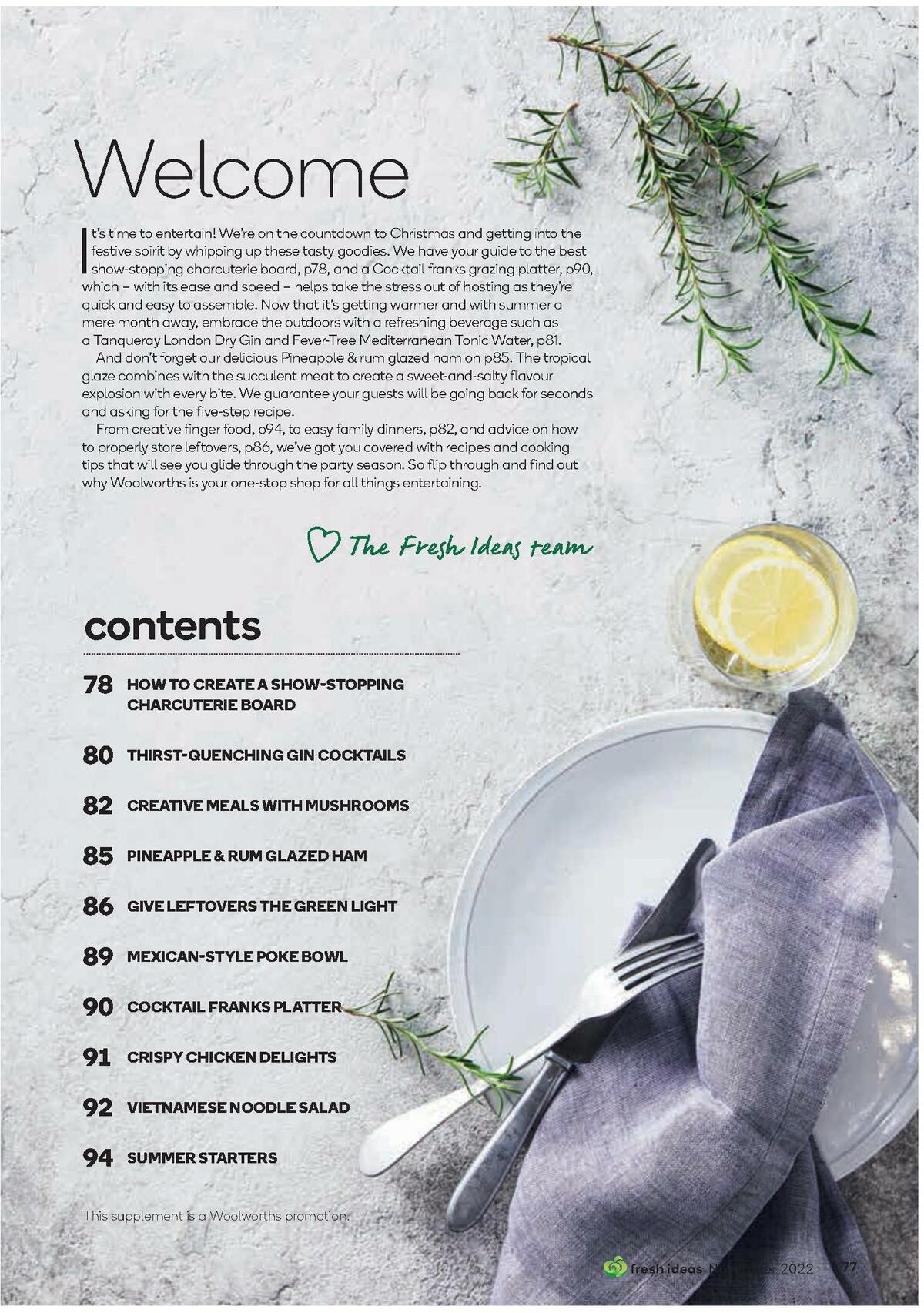 Woolworths Fresh Ideas Magazine November Catalogues from 1 November
