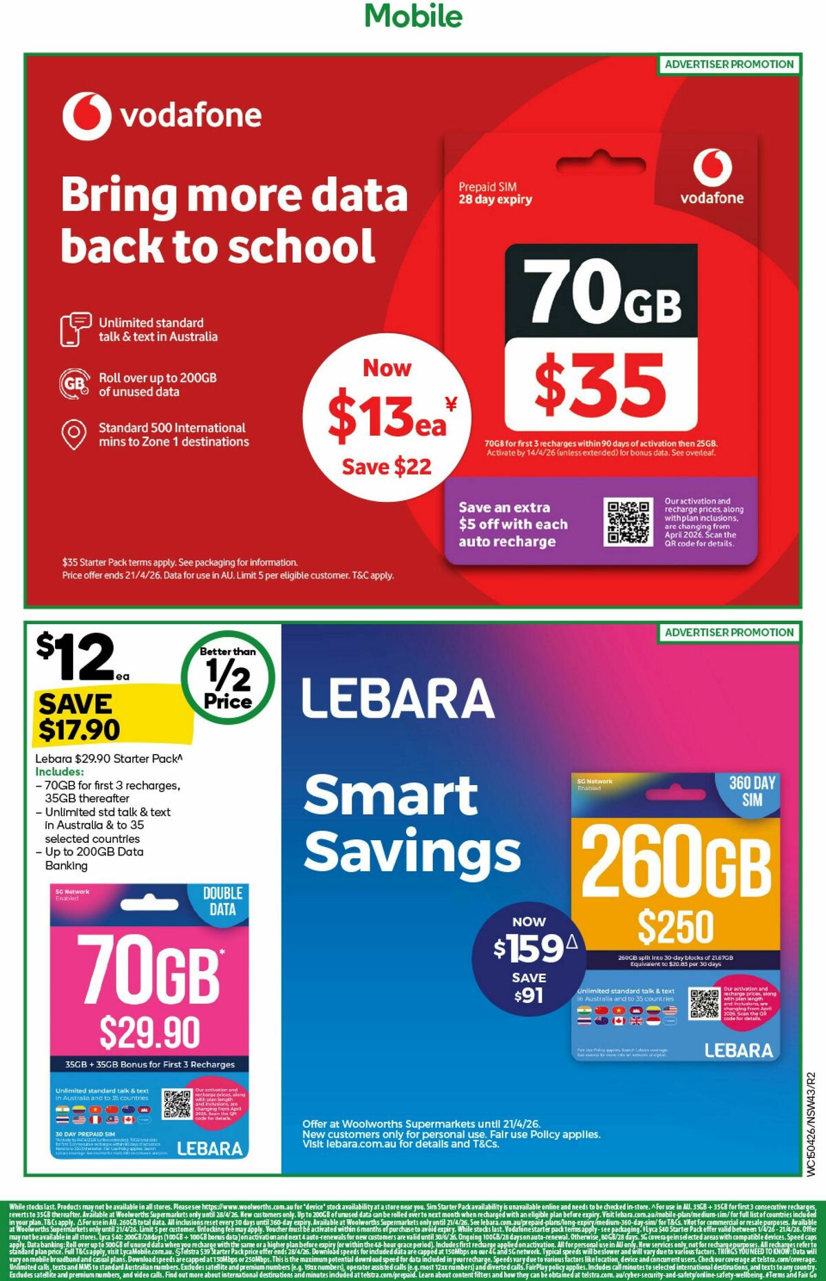 Woolworths Catalogues from 15 April