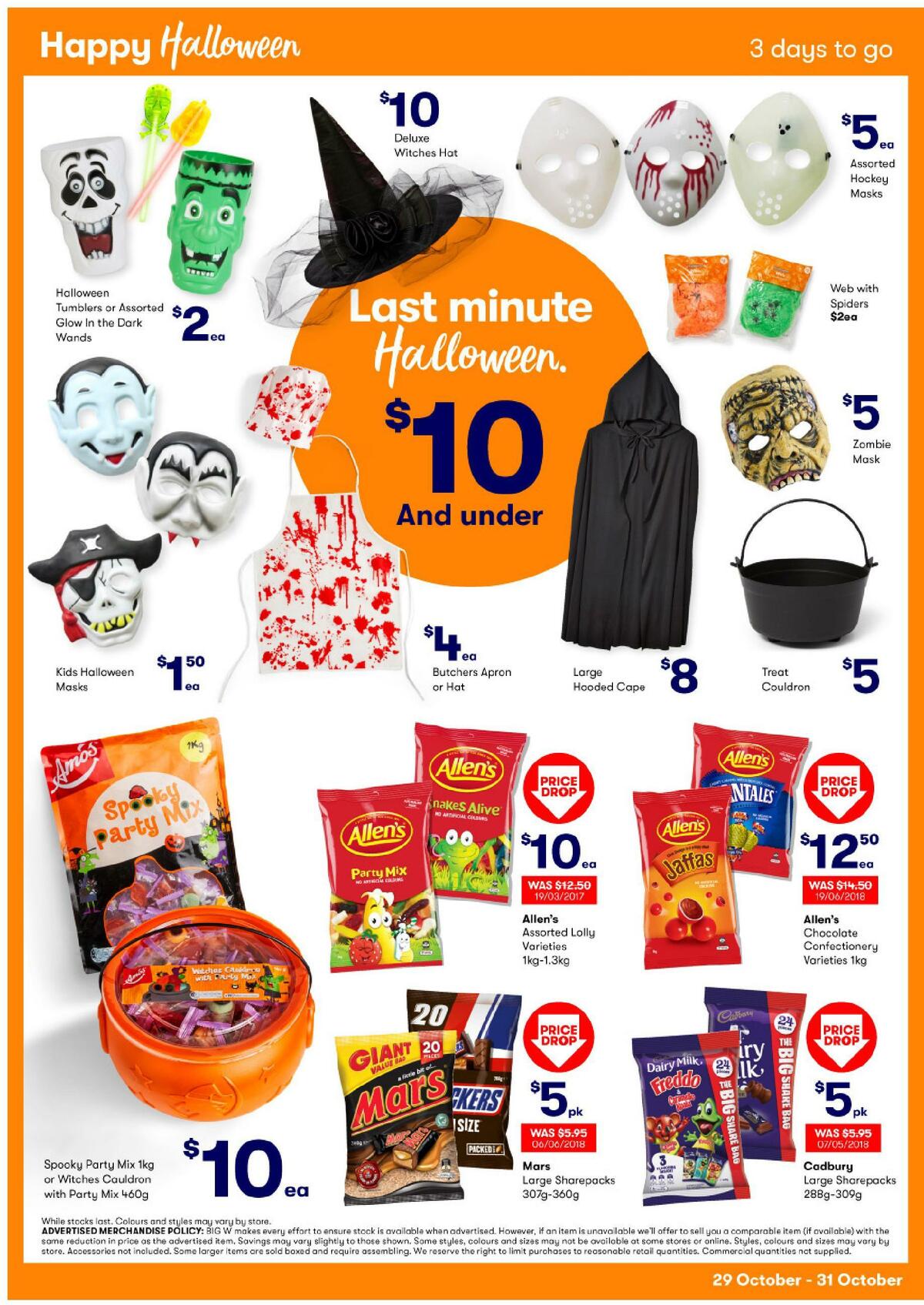 Big W Last Minute Halloween from 29 October