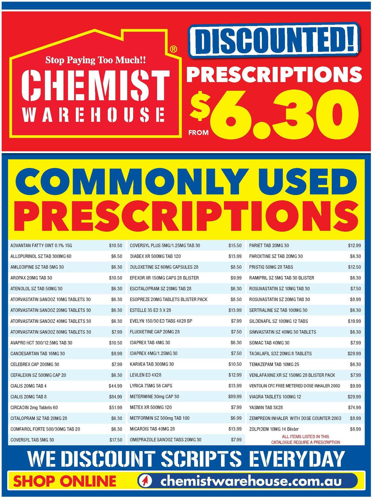 Chemist Warehouse Discounted! Prescriptions from 4 April